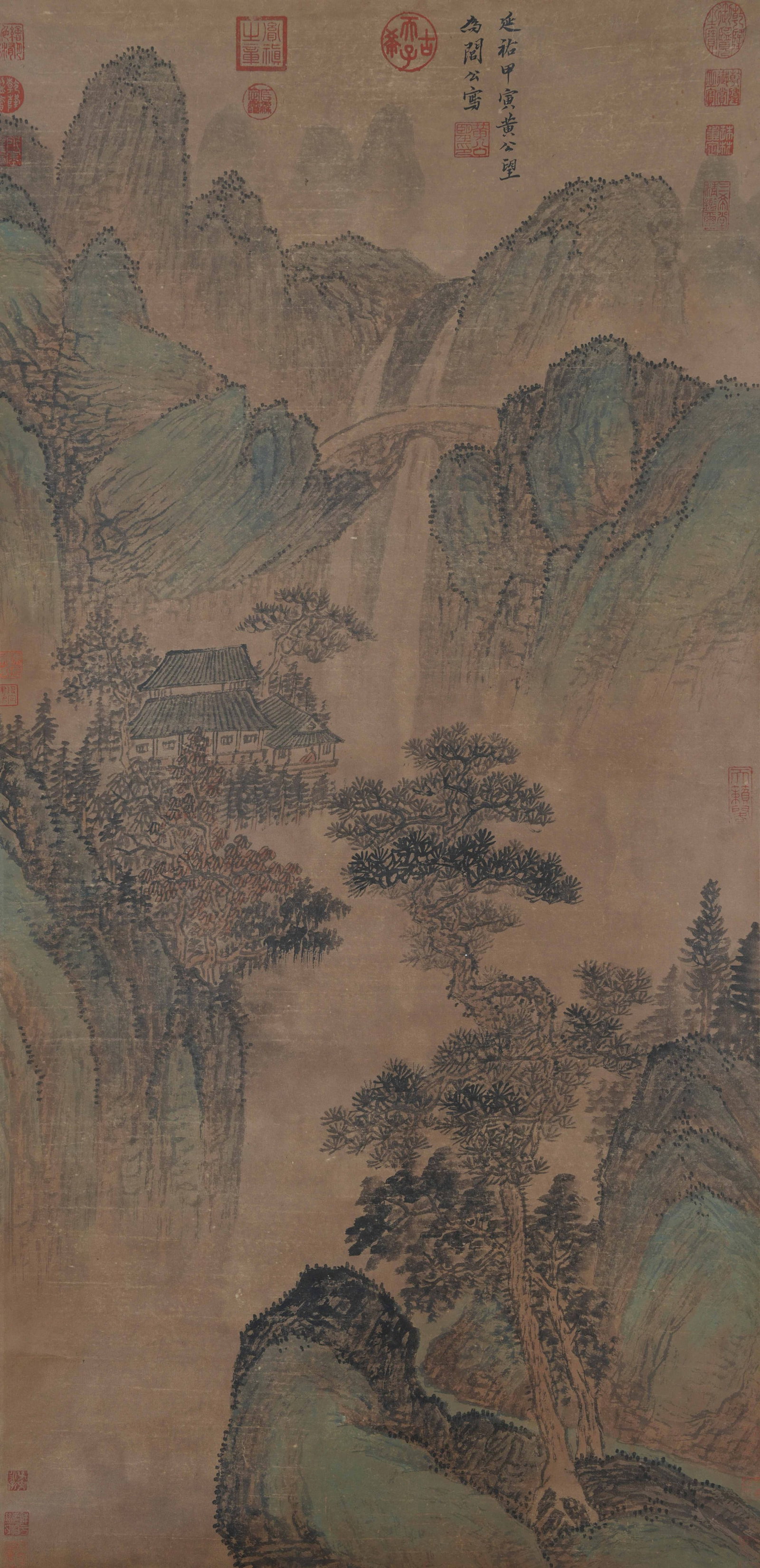 A LANDSCAPE PAINTING ON PAPER BY HUANG GONGWANG.黃公望: Landscape Painting on Paper by Huang Gongwang.黃公望