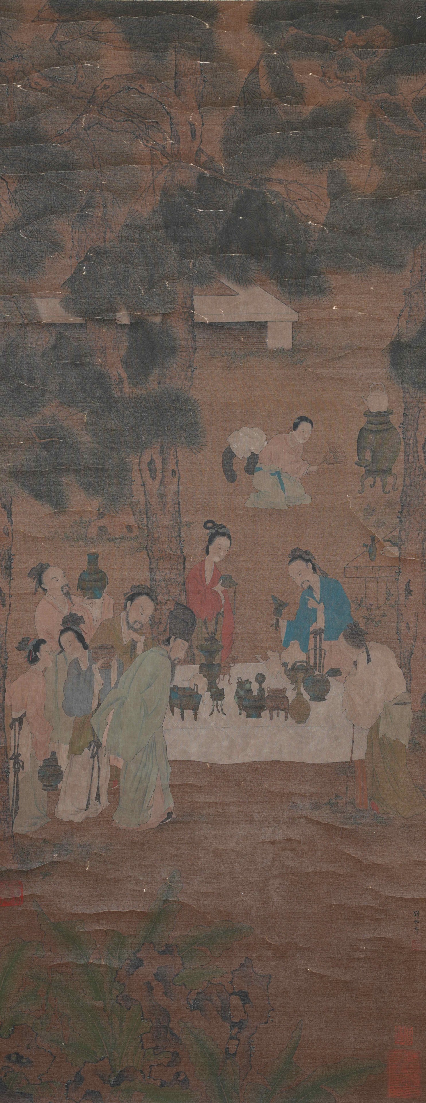 A FIGURE PAINTING ON SILK BY LIU SONGNIAN.劉松年: Figure Painting on Silk by Liu Songnian.劉松年