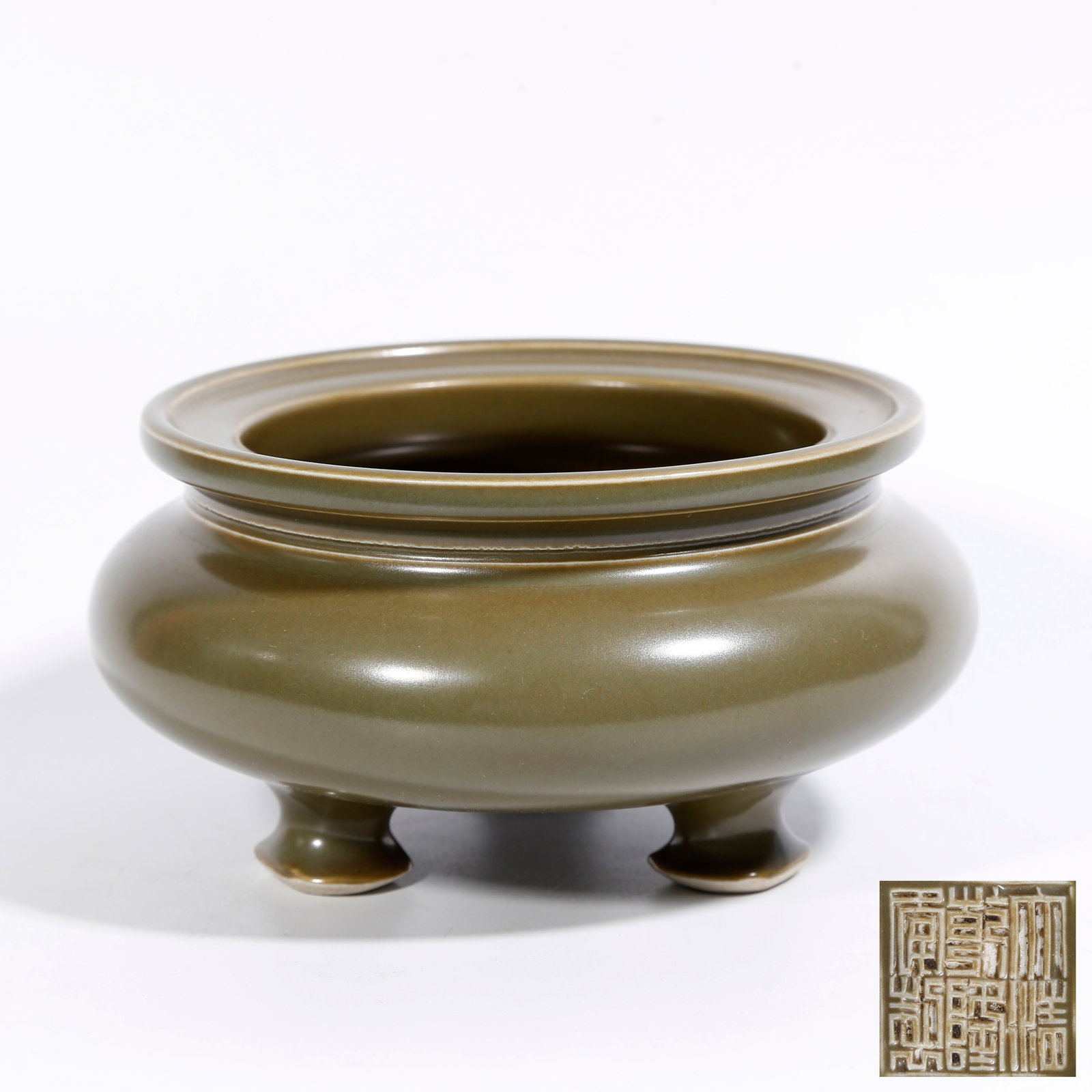A "TEA-DUST" GLAZED LI-FORM INCENSE BURNER (1 of 10)