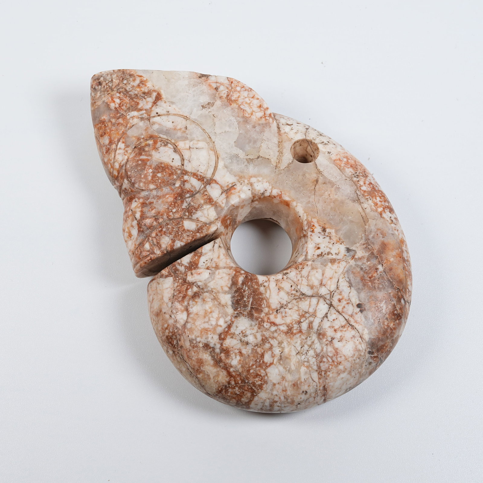 A HONGSHAN CULTURE ARCHAIC JADE PIG-DRAGON PENDANT: Hongshan Culture archaic jade pig-dragon pendant
