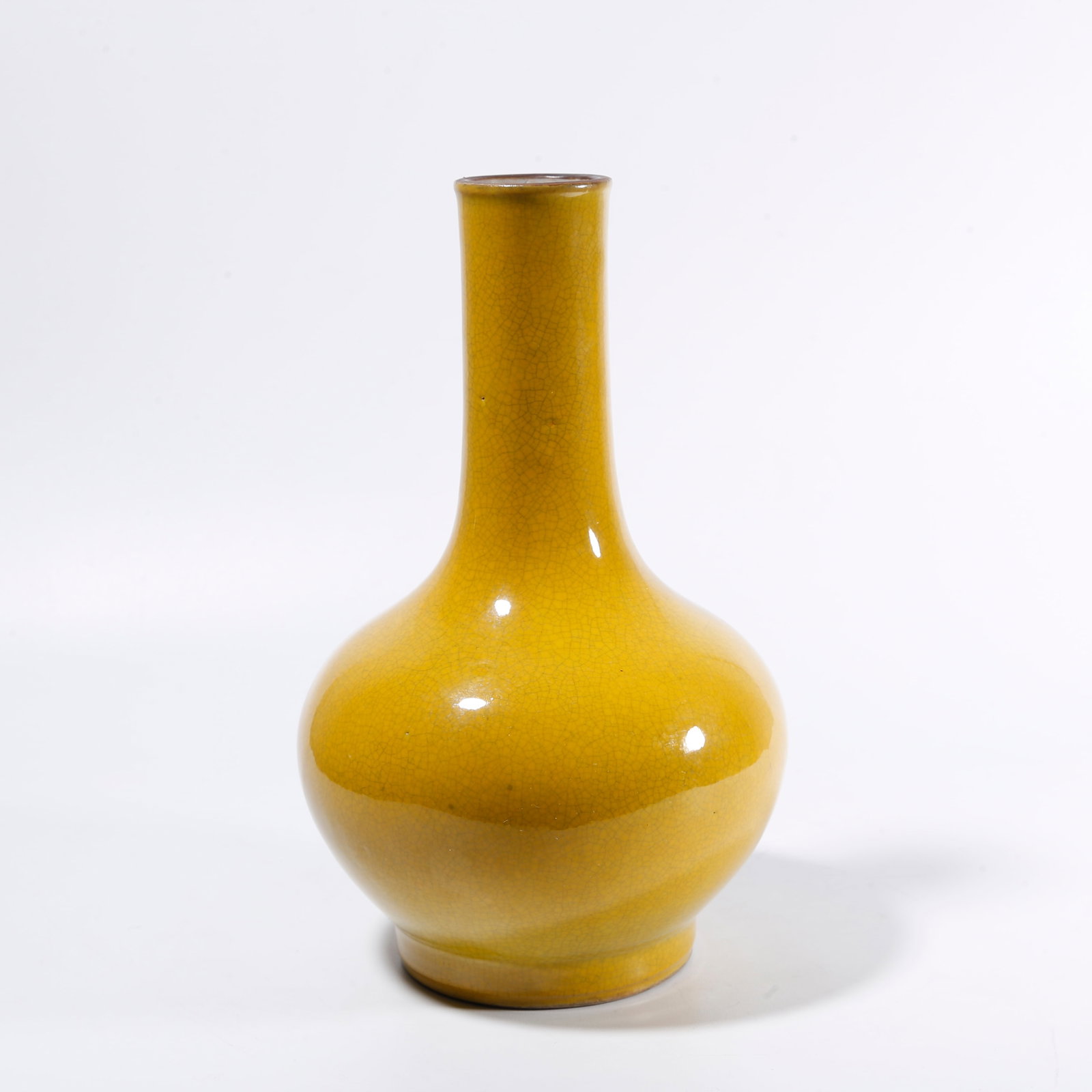 A YELLOW GLAZE APPRECIATION VASE: Yellow Glaze Appreciation Vase