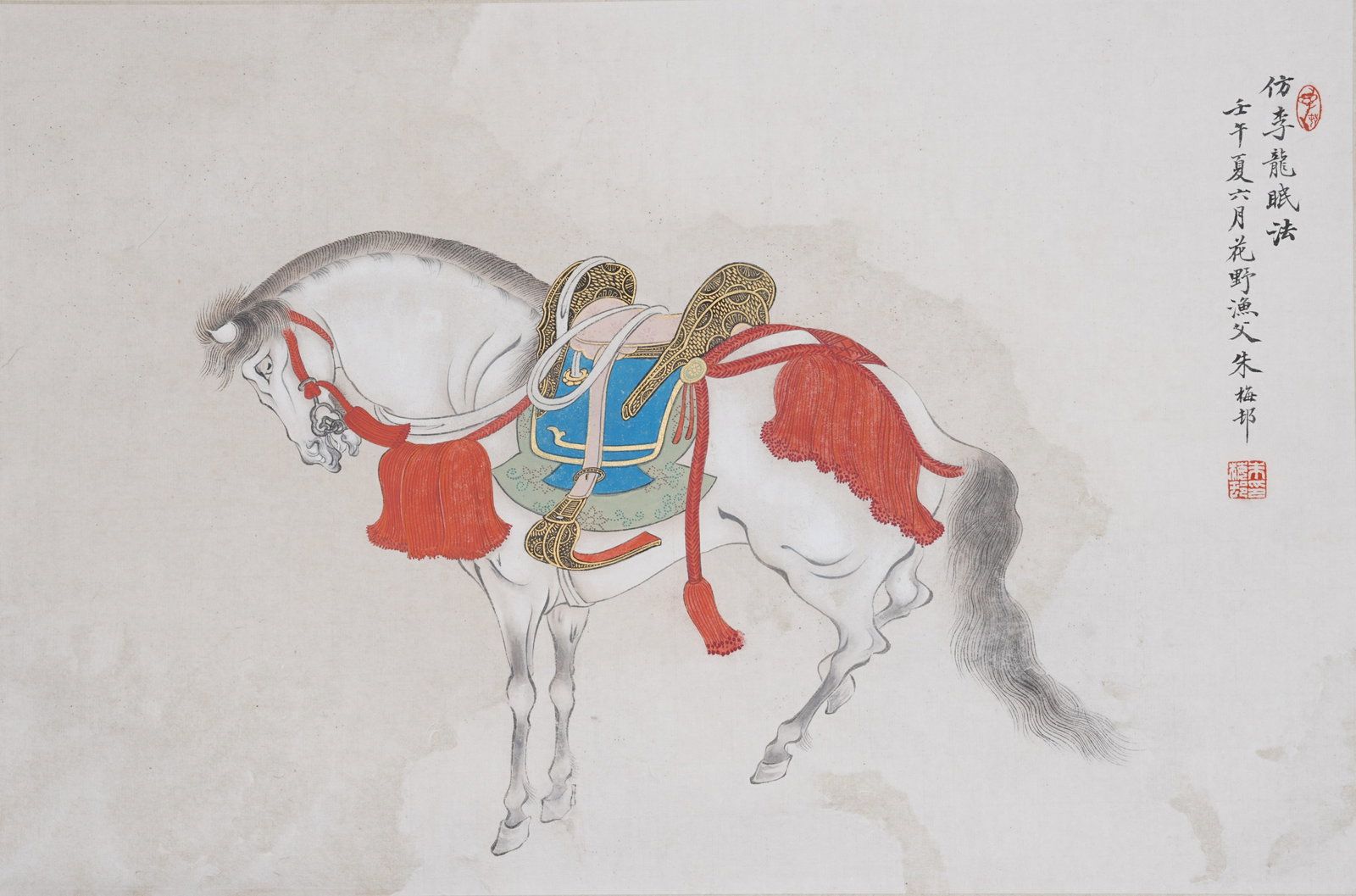 A HORSES ON PAPER BY ZHU MEICUN.朱梅邨 (1 of 7)