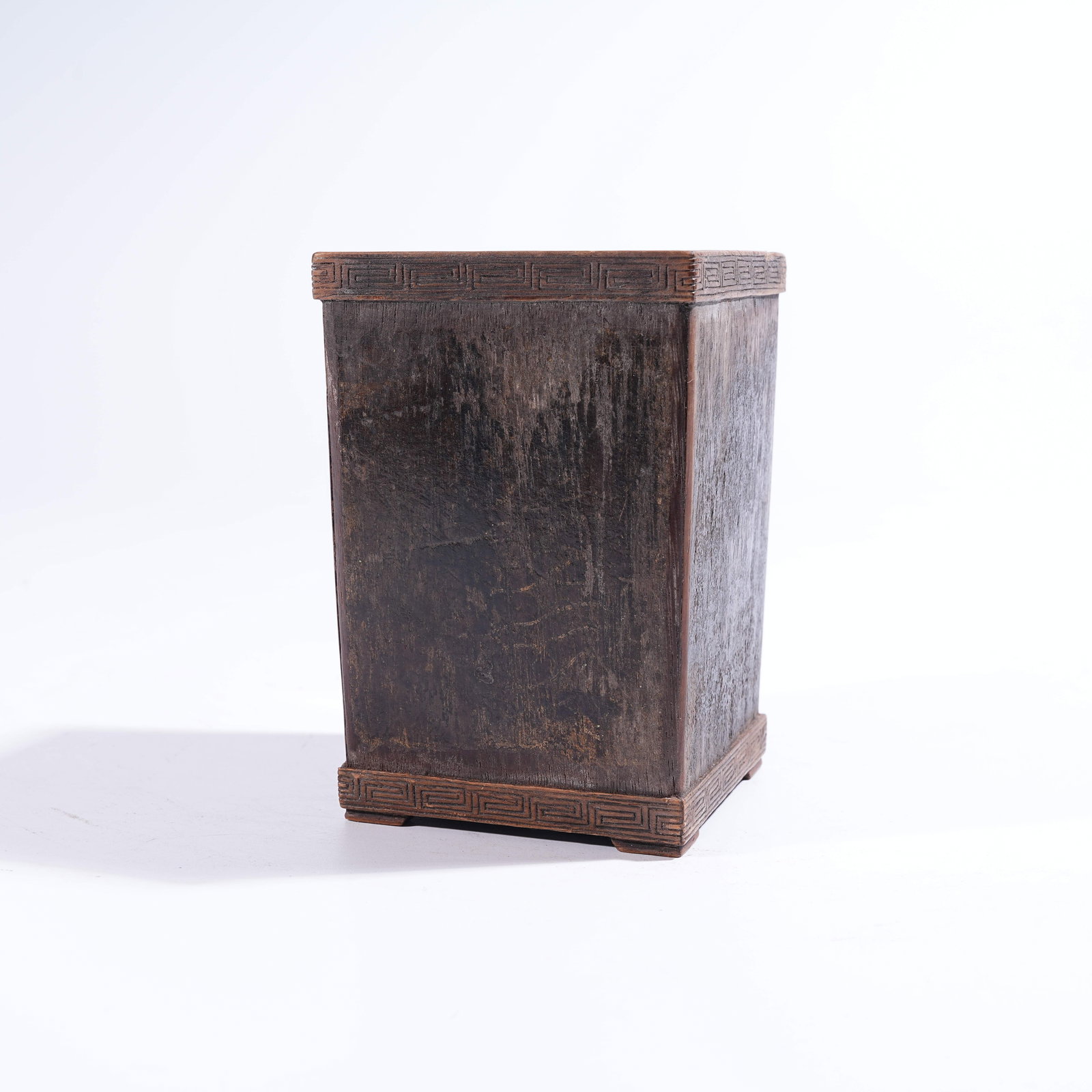 A HUANGHUALI SQUARE BRUSH POT: Huanghuali Square Brush Pot