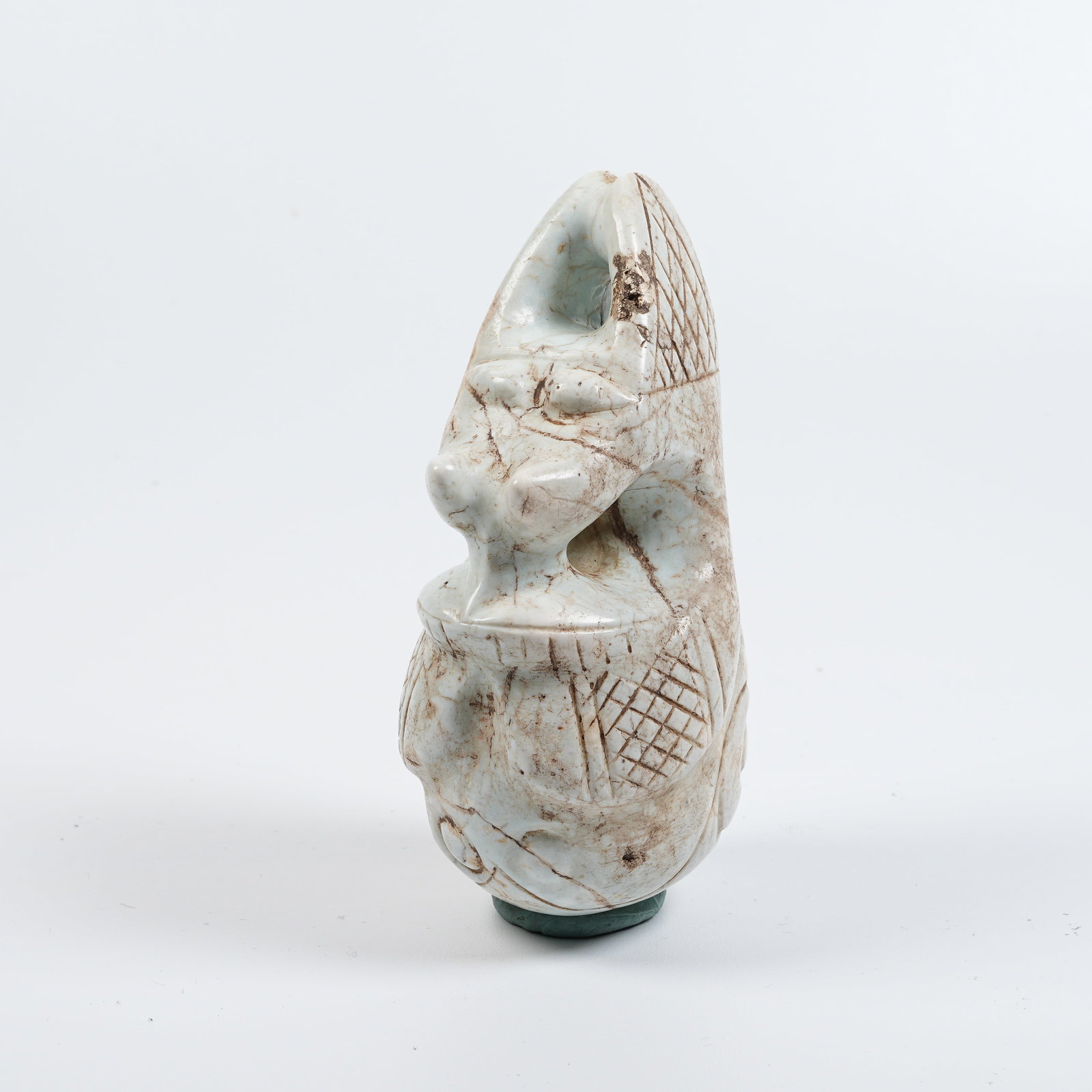 A HONGSHAN CULTURE ARCHAIC JADE PIG-DRAGON PENDANT: Hongshan Culture archaic jade pig-dragon pendant
