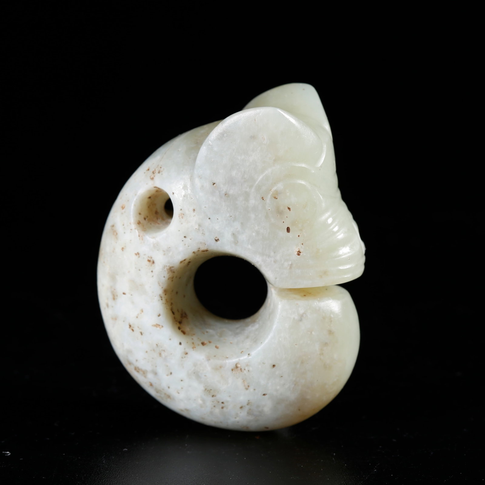 A ANCIENT JADE CARVED PIG DRAGON (1 of 9)
