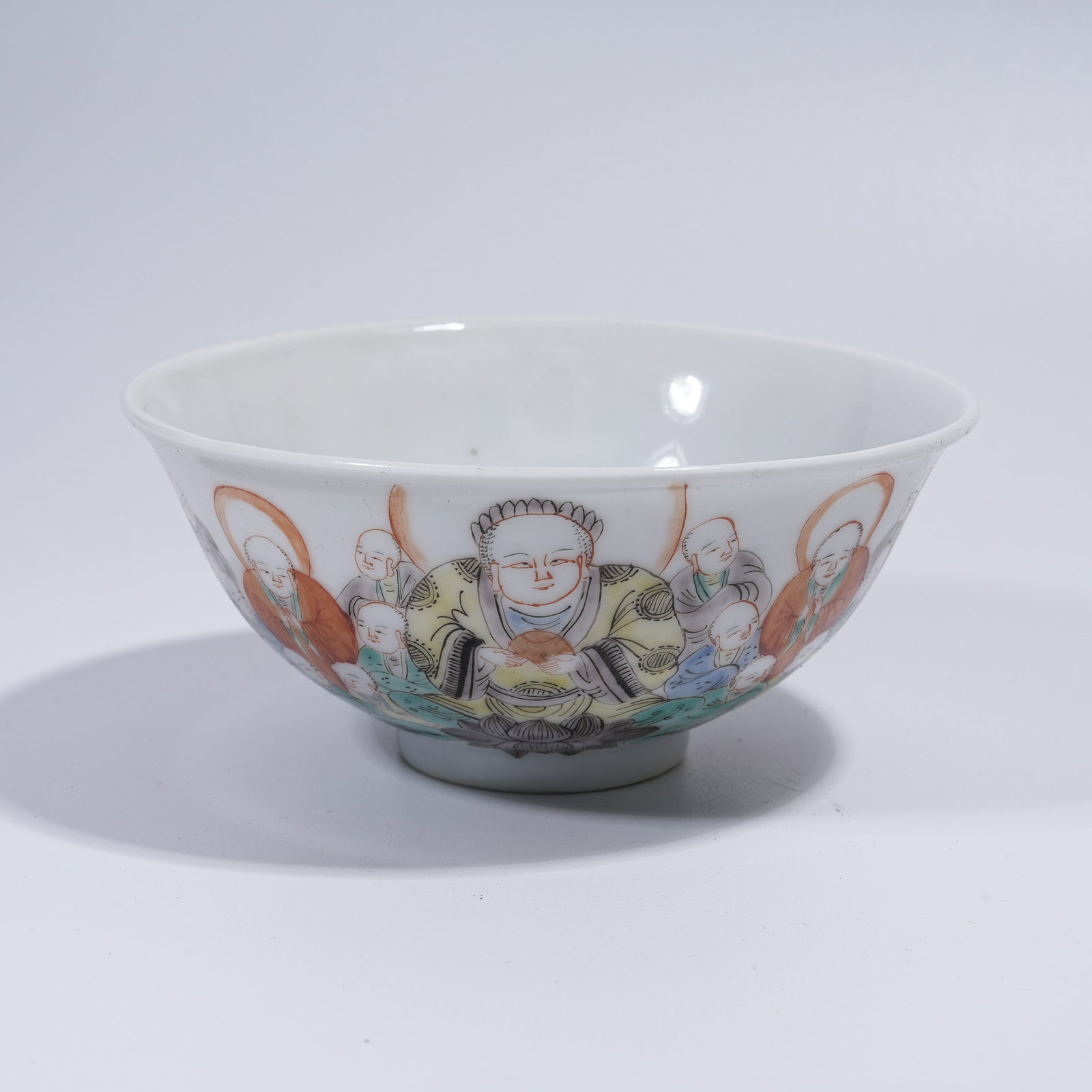A WUCAI BOWL WITH ZEN BUDDHA PATTERN (1 of 9)