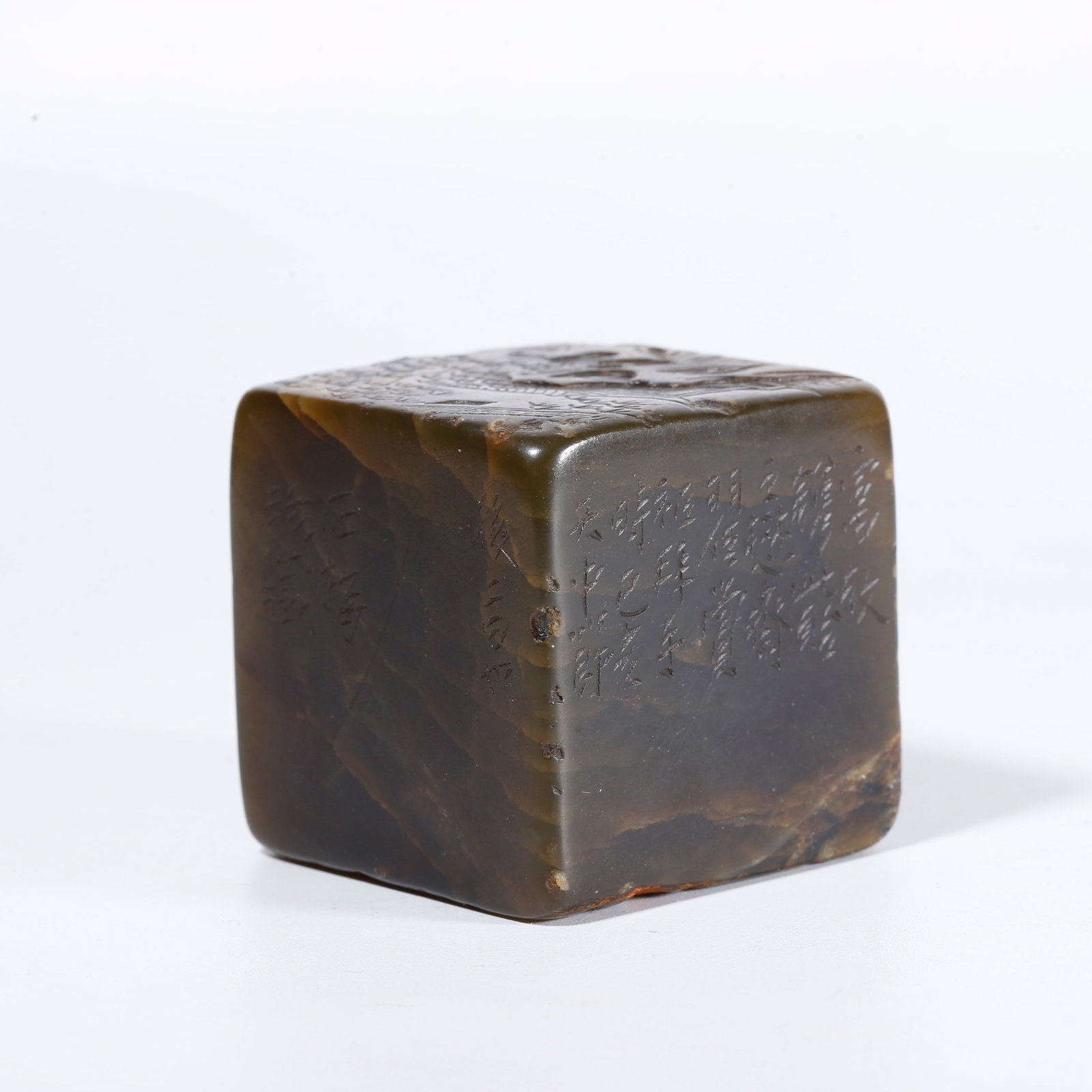 A SHOUSHAN STONE CARVED PAVILION-PATTERN SEAL: Shoushan stone carved pavilion-pattern seal