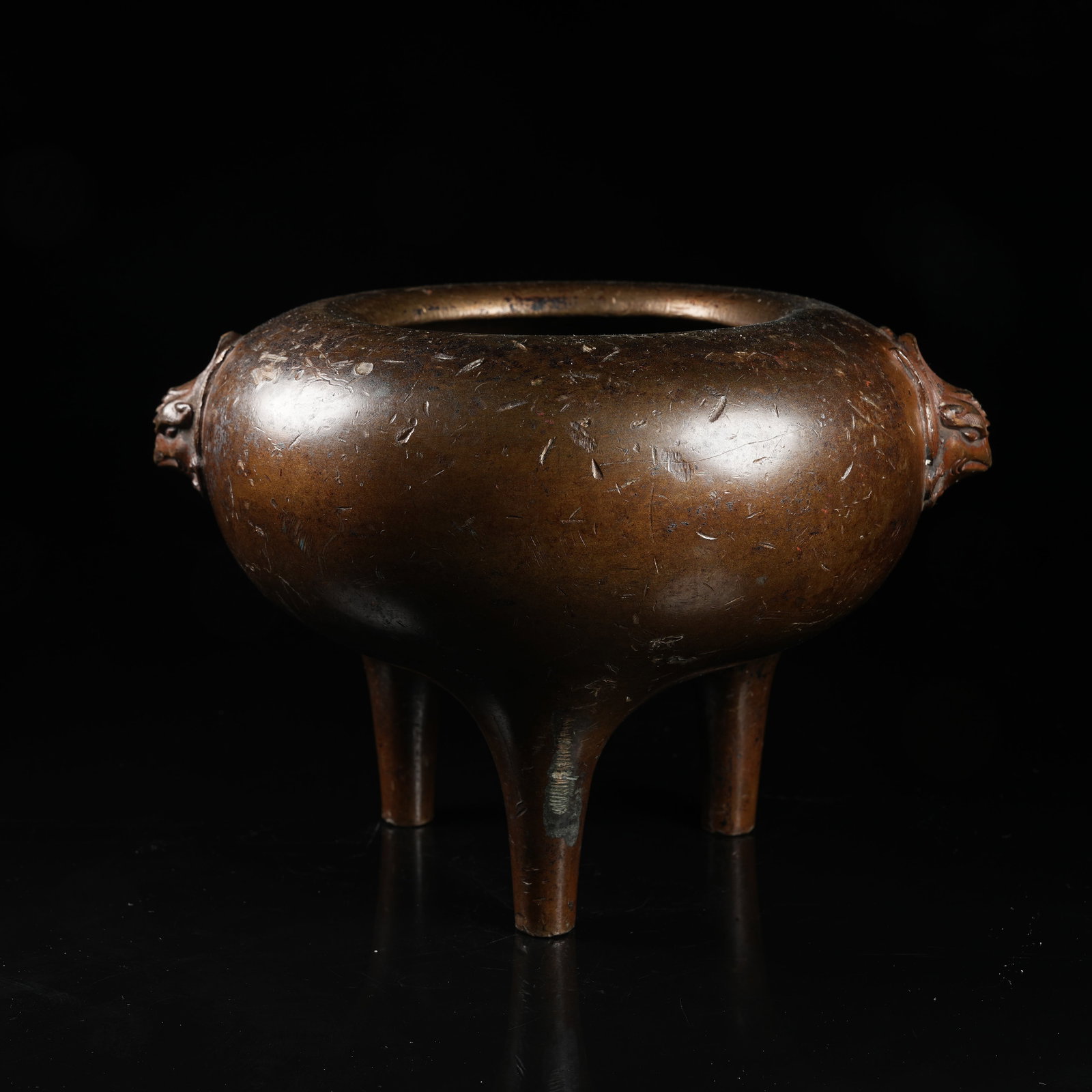 A BRONZE TRIPOD "HEAVENLY ROOSTER" CENSER (1 of 7)