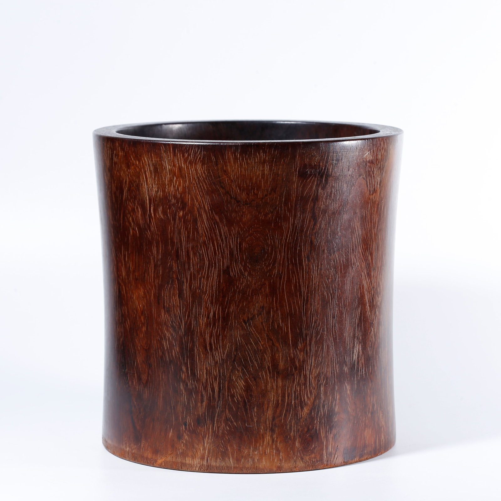 A HUANGHUALI WOOD CARVED BRUSH POT (1 of 10)