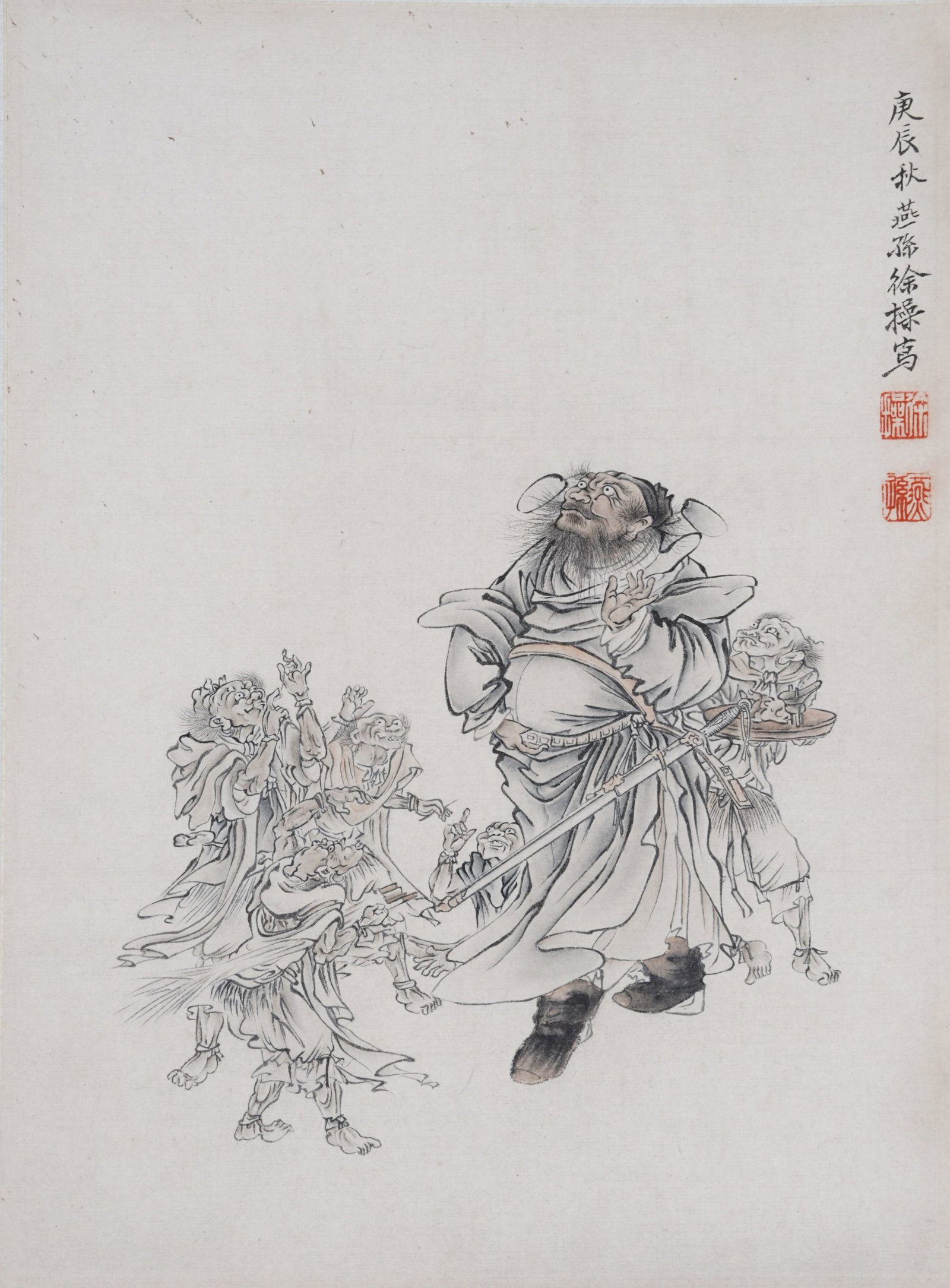 A ZHONG KUI ON PAPER BY XU CAO.徐操 (1 of 8)