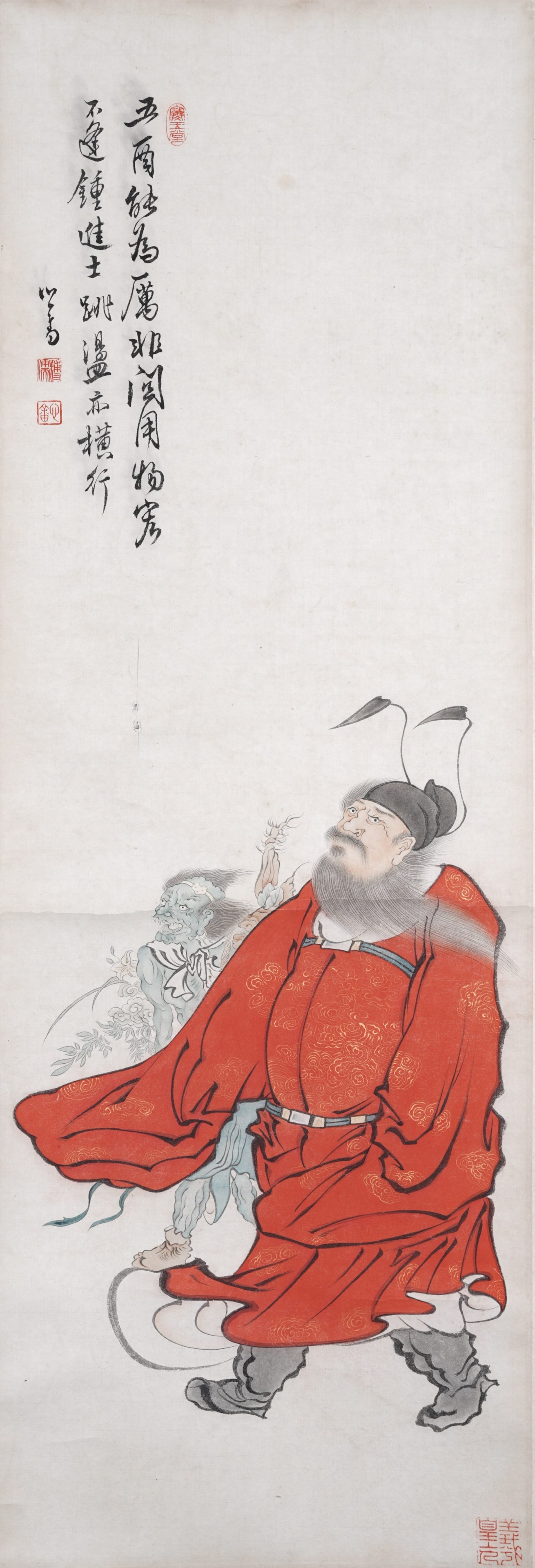 A ZHONG KUI ON PAPER BY PU RU.溥儒 (1 of 7)