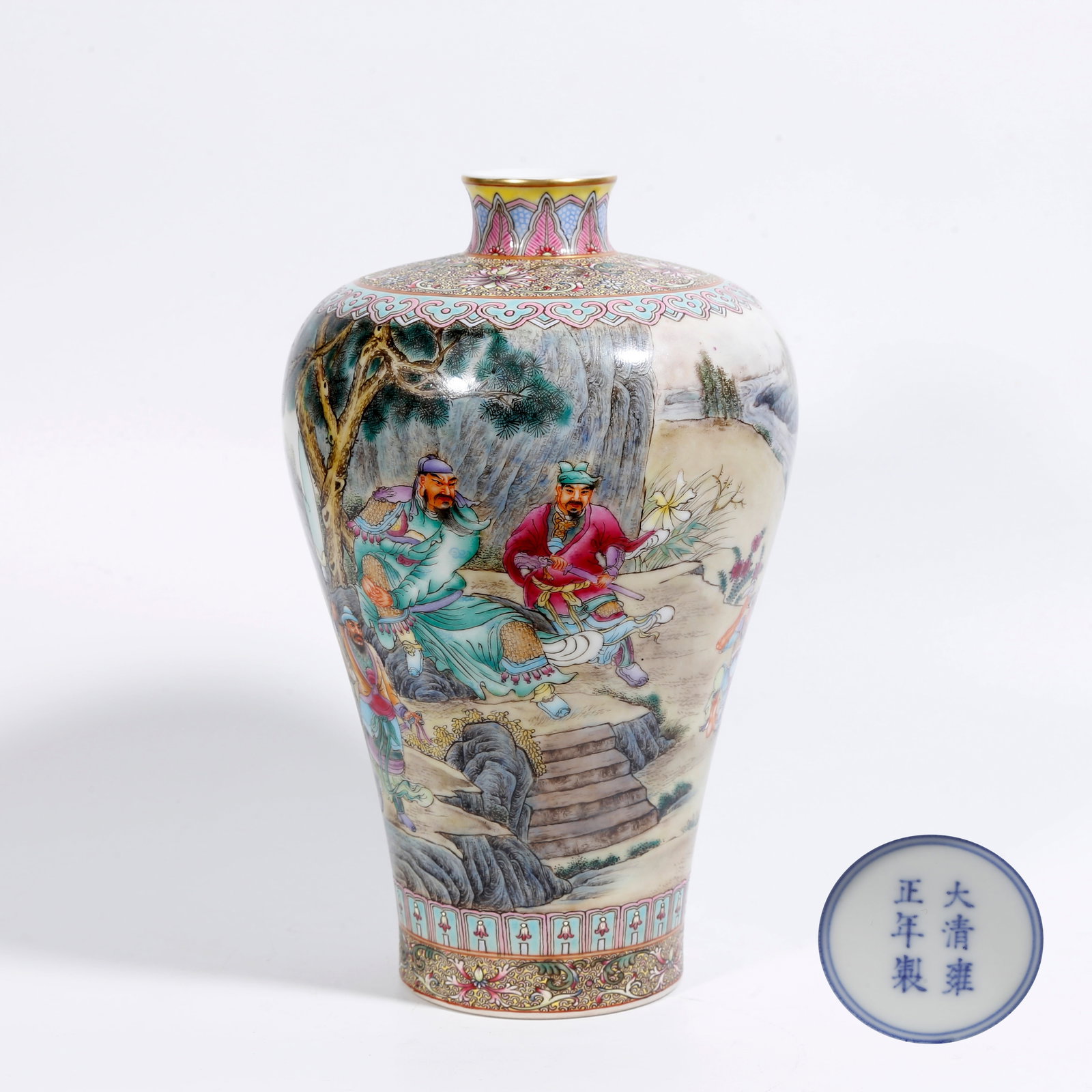 A FAMILLE-ROSE MEIPING VASE WITH FIGURE NARRATIVE SCENES: Famille-Rose Meiping Vase with Figure Narrative Scenes