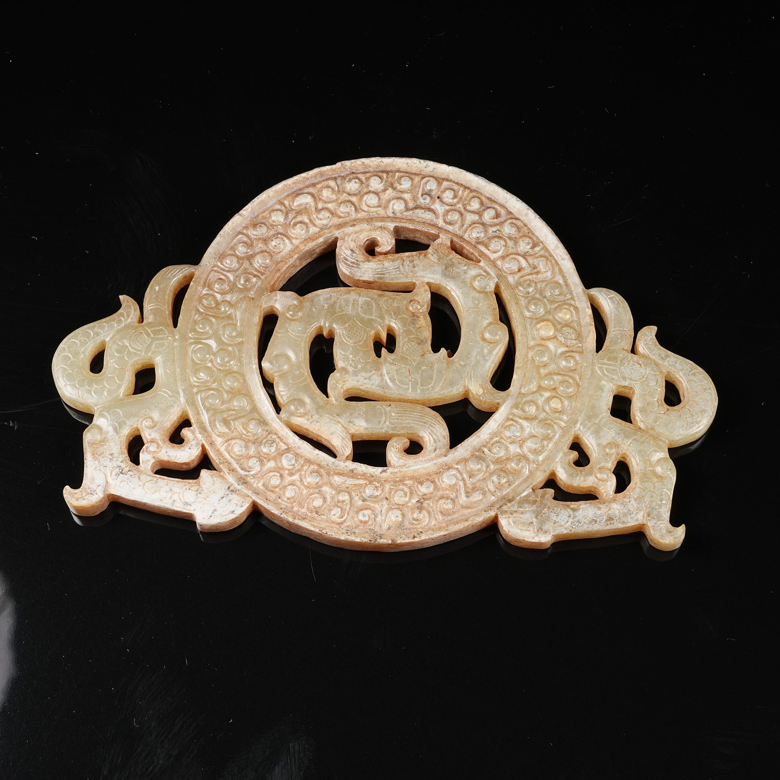 A ARCHAIC JADE DRAGON-PATTERN OPENWORK BI DISC - 10