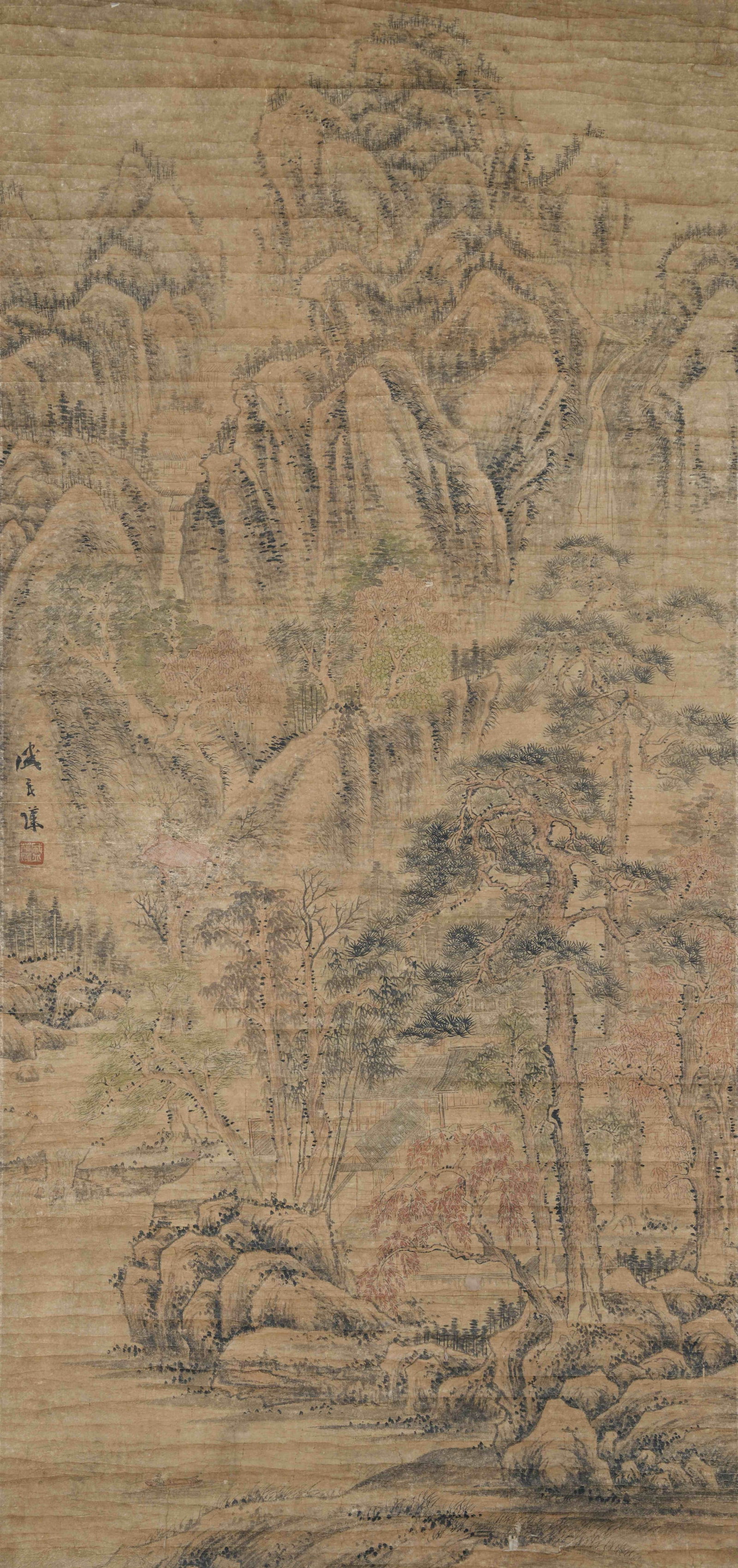 A LANDSCAPE PAINTING ON PAPER BY SHENG MAOHUA.盛茂華 (1 of 14)