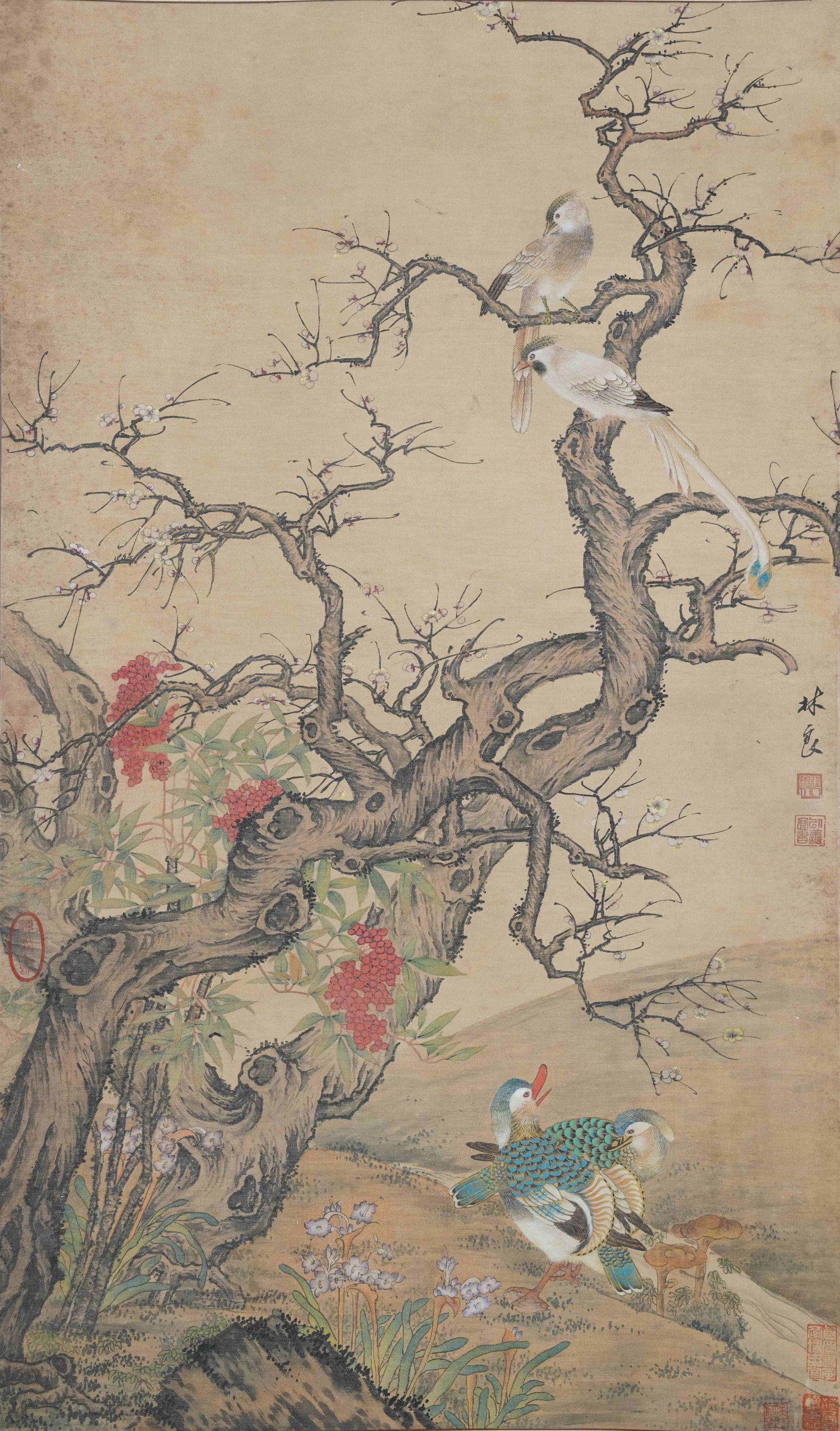 A FLOWER-AND-BIRD PAINTING ON SILK BY LIN LIANG.林良 (1 of 12)