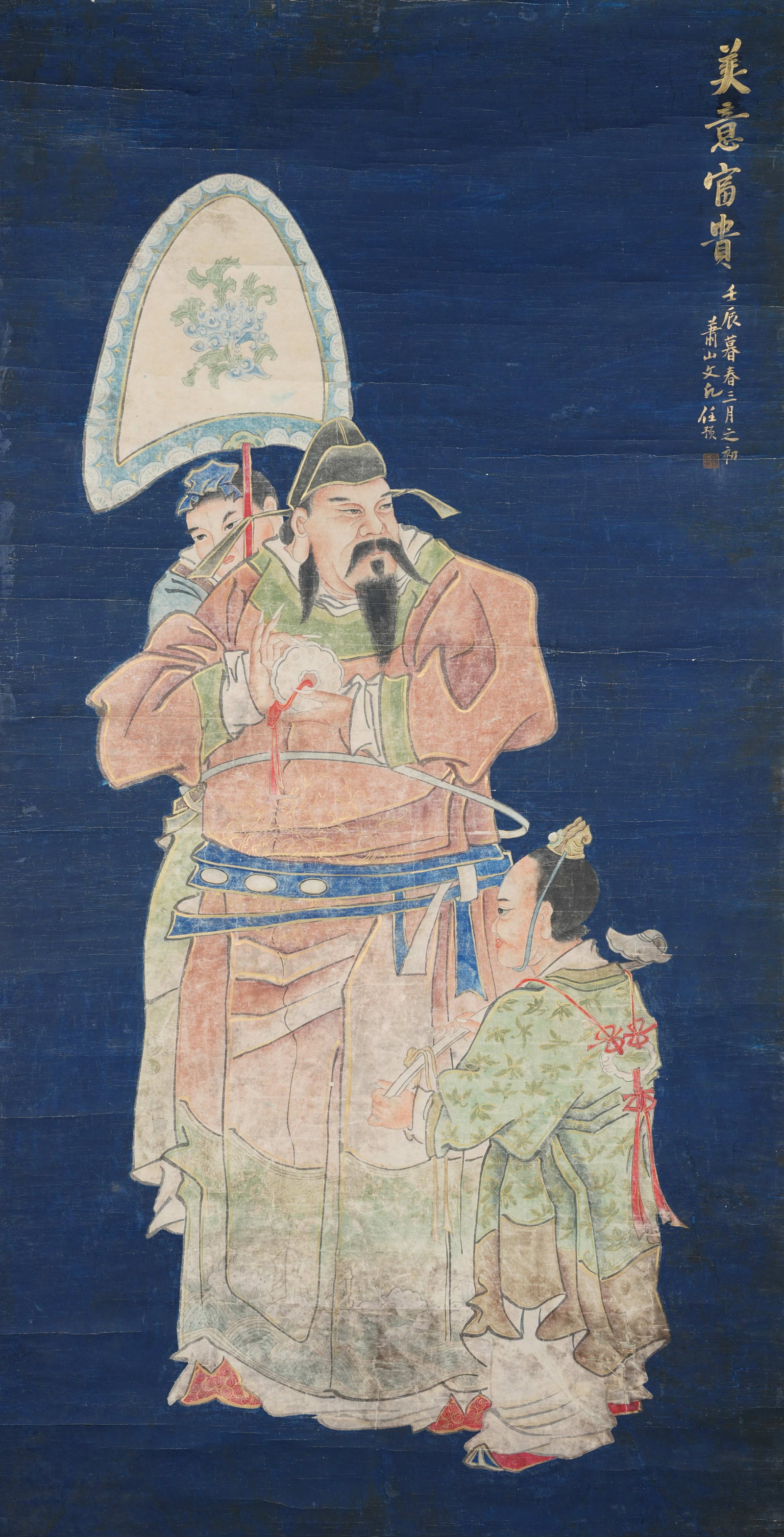 A FIGURE PAINTING ON PAPER BY REN YU.任預: Figure painting on paper by Ren Yu.任預