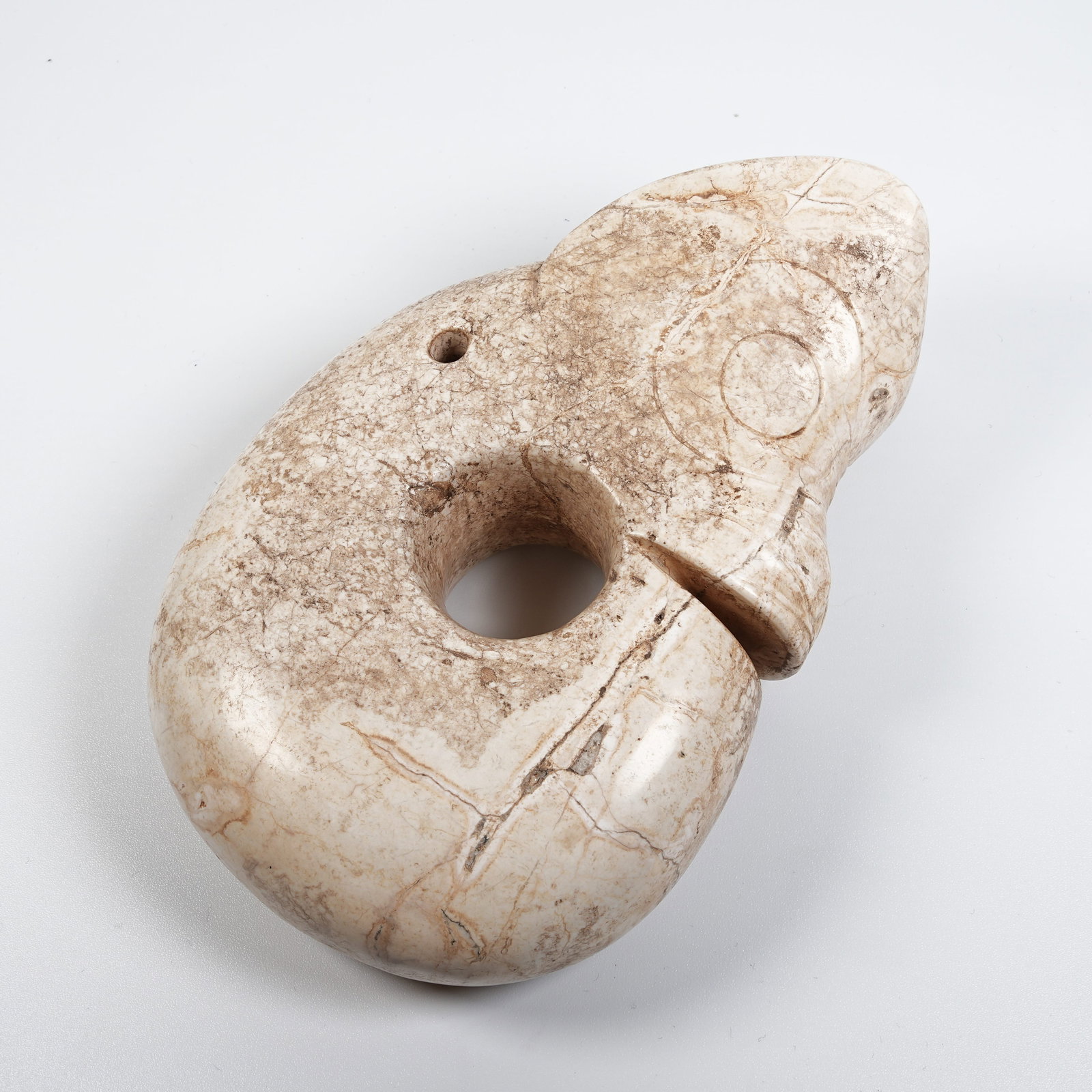 A HONGSHAN CULTURE ARCHAIC JADE LARGE PIG-DRAGON PENDANT: Hongshan Culture archaic jade large pig-dragon pendant