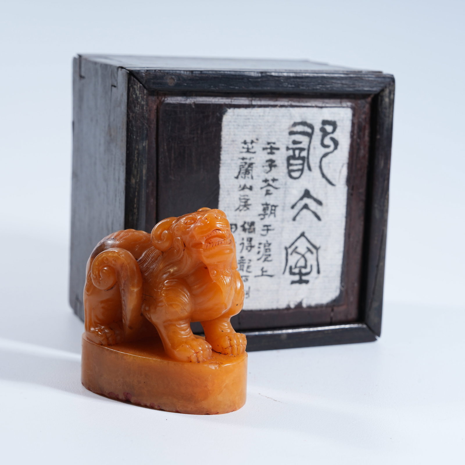A SHOUSHAN TIANHUANG STONE SEAL WITH SHEEP KNOB (1 of 8)