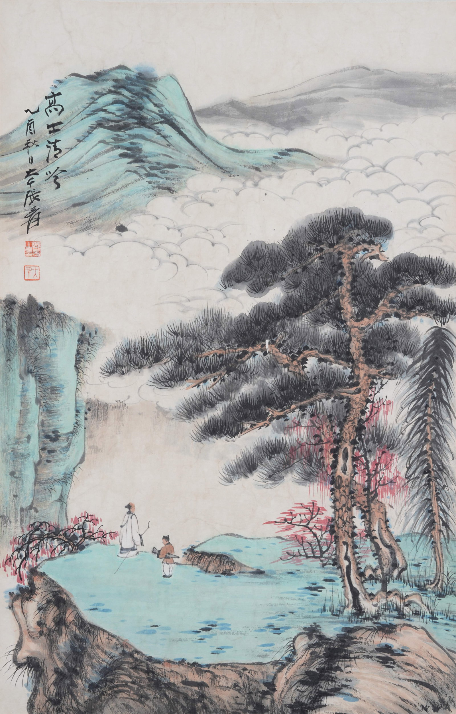 A LANDSCAPE ON PAPER BY ZHANG DAQIAN.張大千: Landscape on Paper by Zhang Daqian.張大千