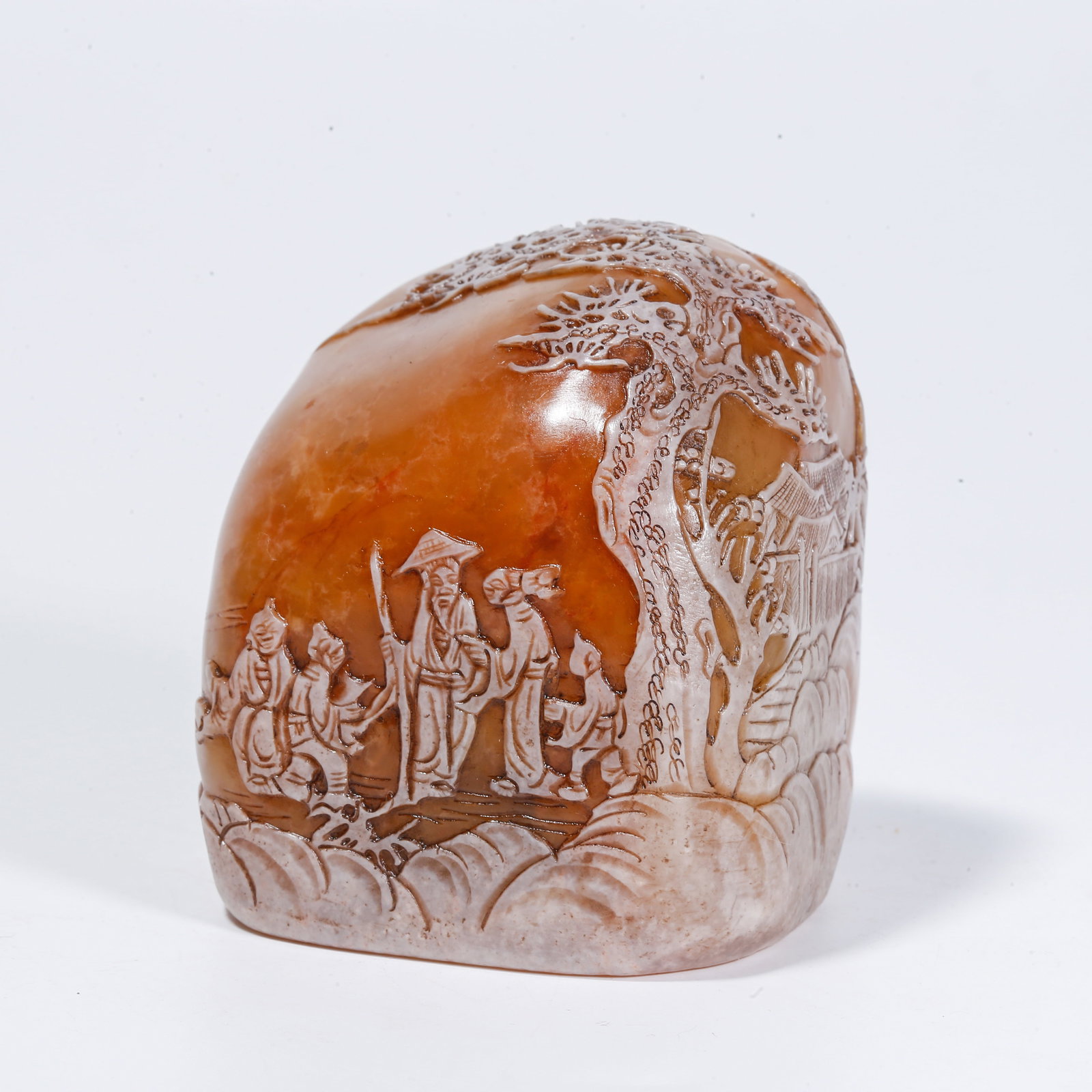 A SHOUSHAN TIANHUANG STONE SEAL WITH FIGURE MOTIFS (1 of 9)