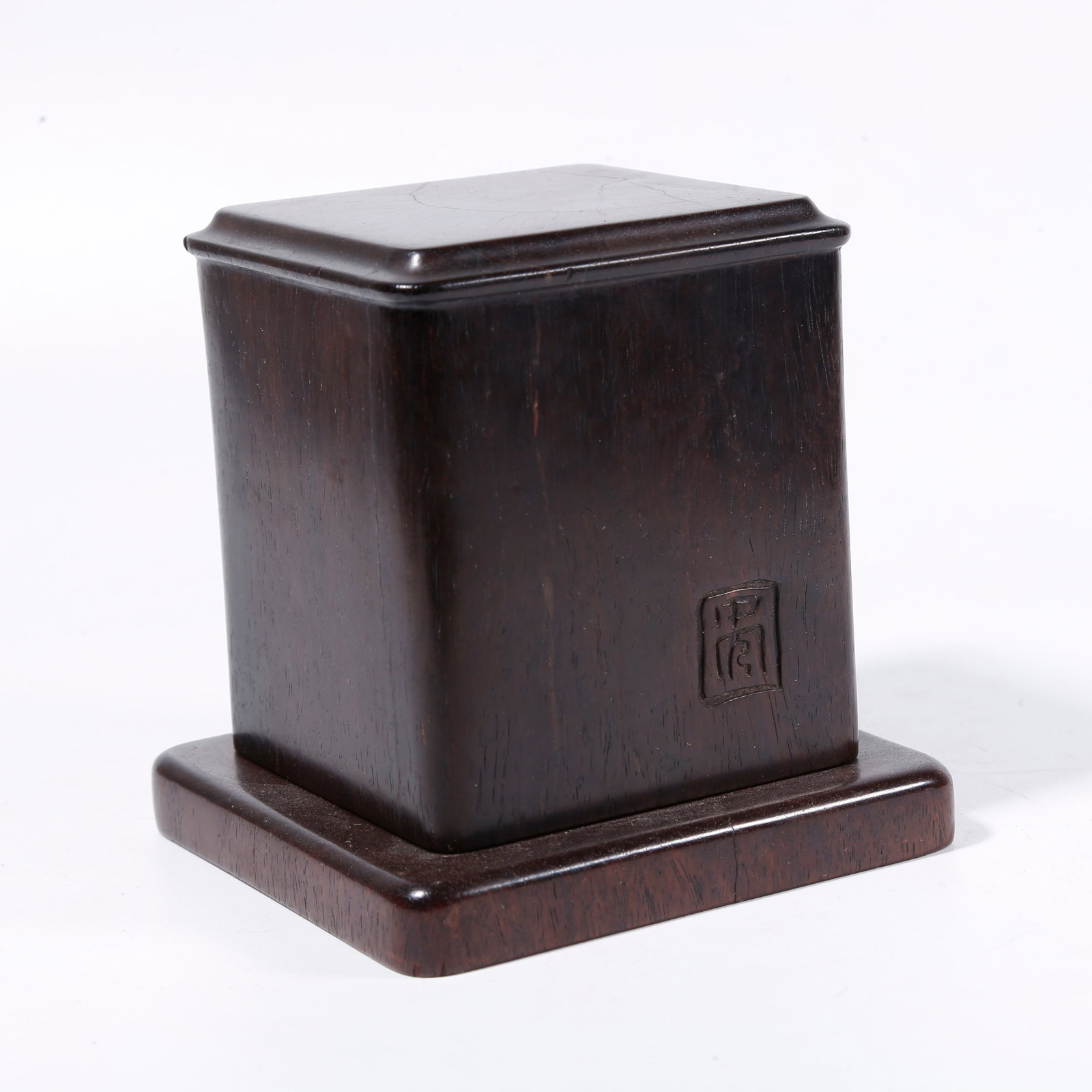 A RED SANDALWOOD CARVED SEAL BOX (1 of 10)