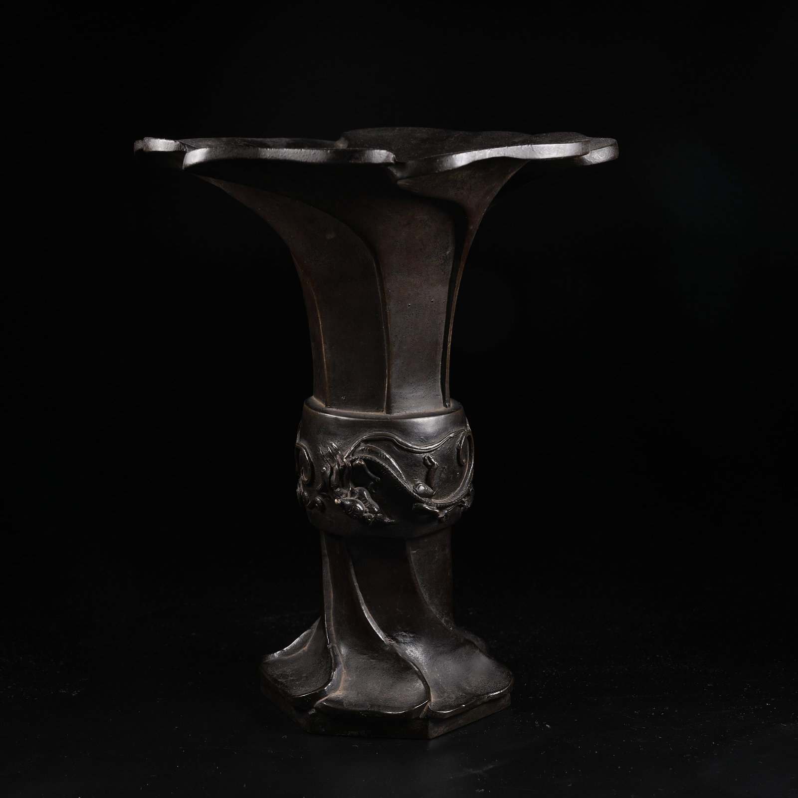 A COPPER GU VASE WITH CHILONG DRAGON PATTERN (1 of 9)