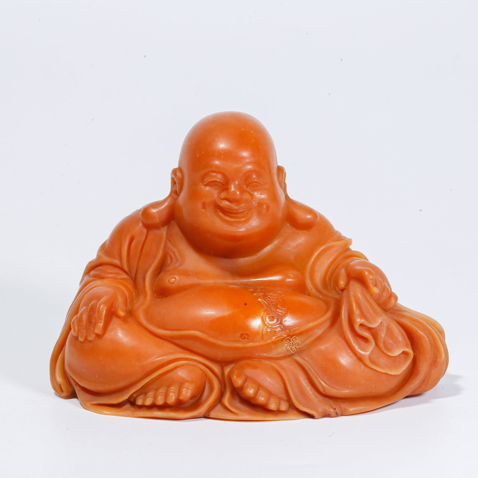 A SHOUSHAN TIANHUANG STONE MAITREYA BUDDHA FIGURINE ORNAMENT: Shoushan Tianhuang Stone Maitreya Buddha Figurine Ornament