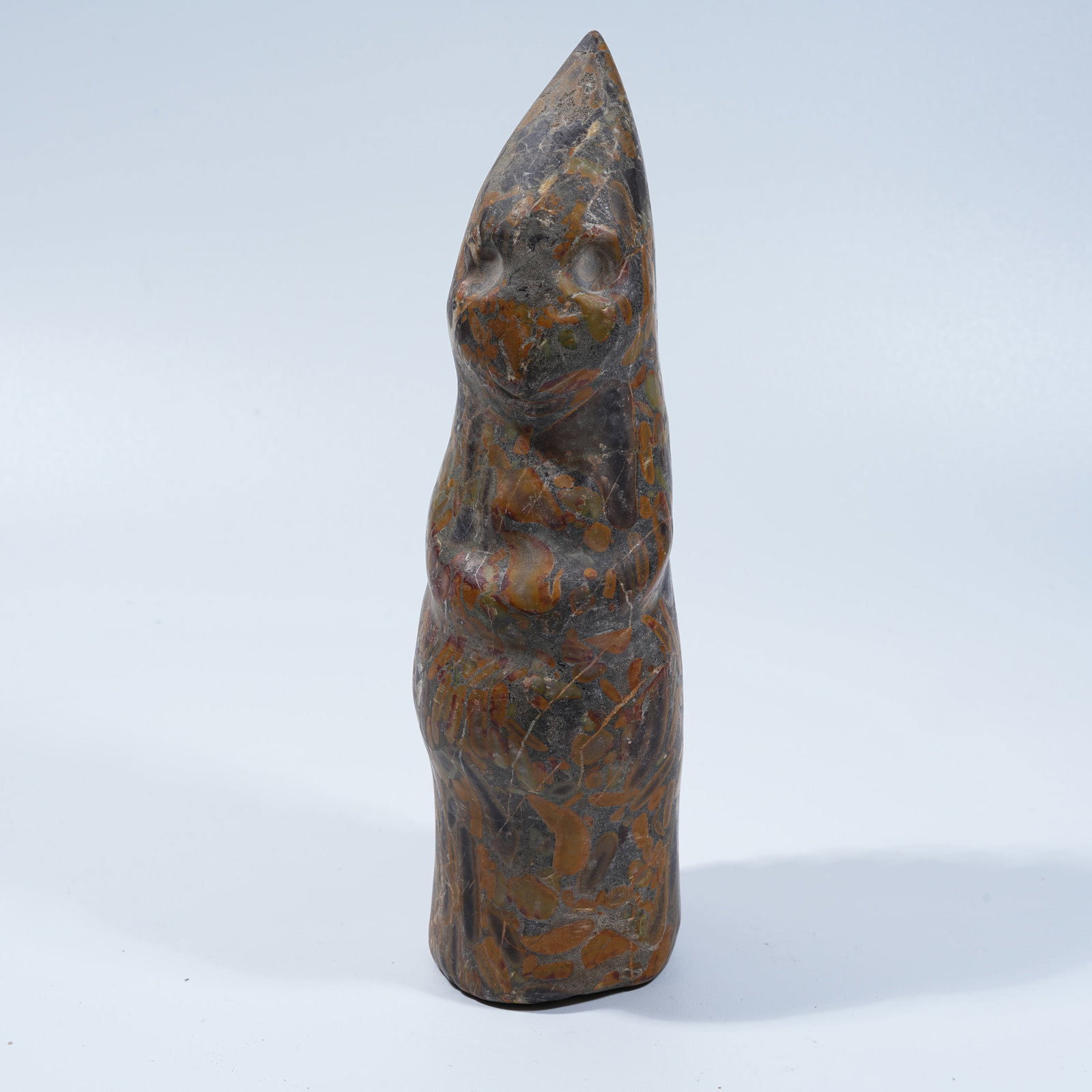 A FISH-ROE STONE HONGSHAN CULTURE ANTHROPOMORPHIC DEITY FIGURINE (1 of 9)