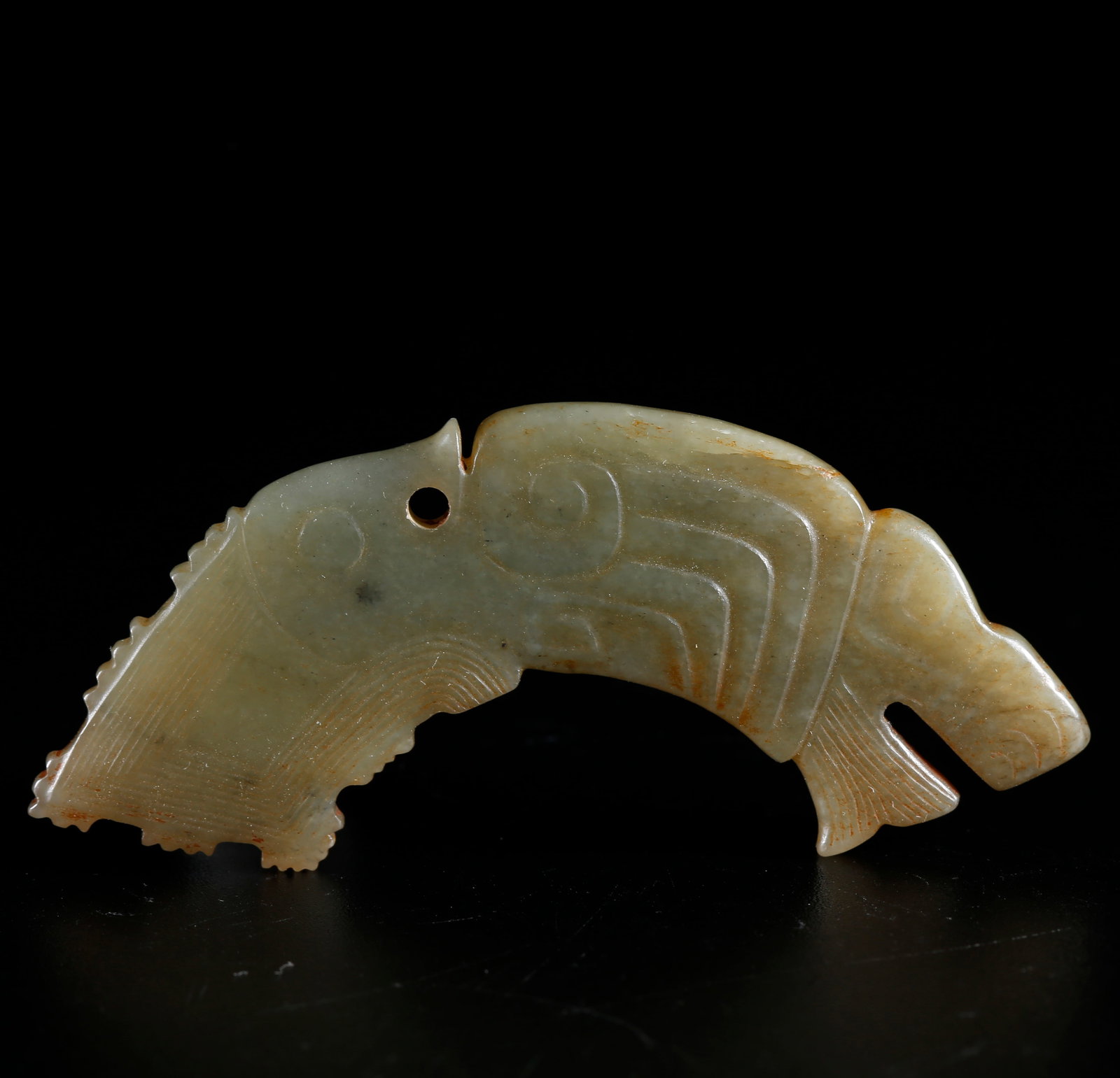 A HETIAN JADE HUANG PENDANT (1 of 9)