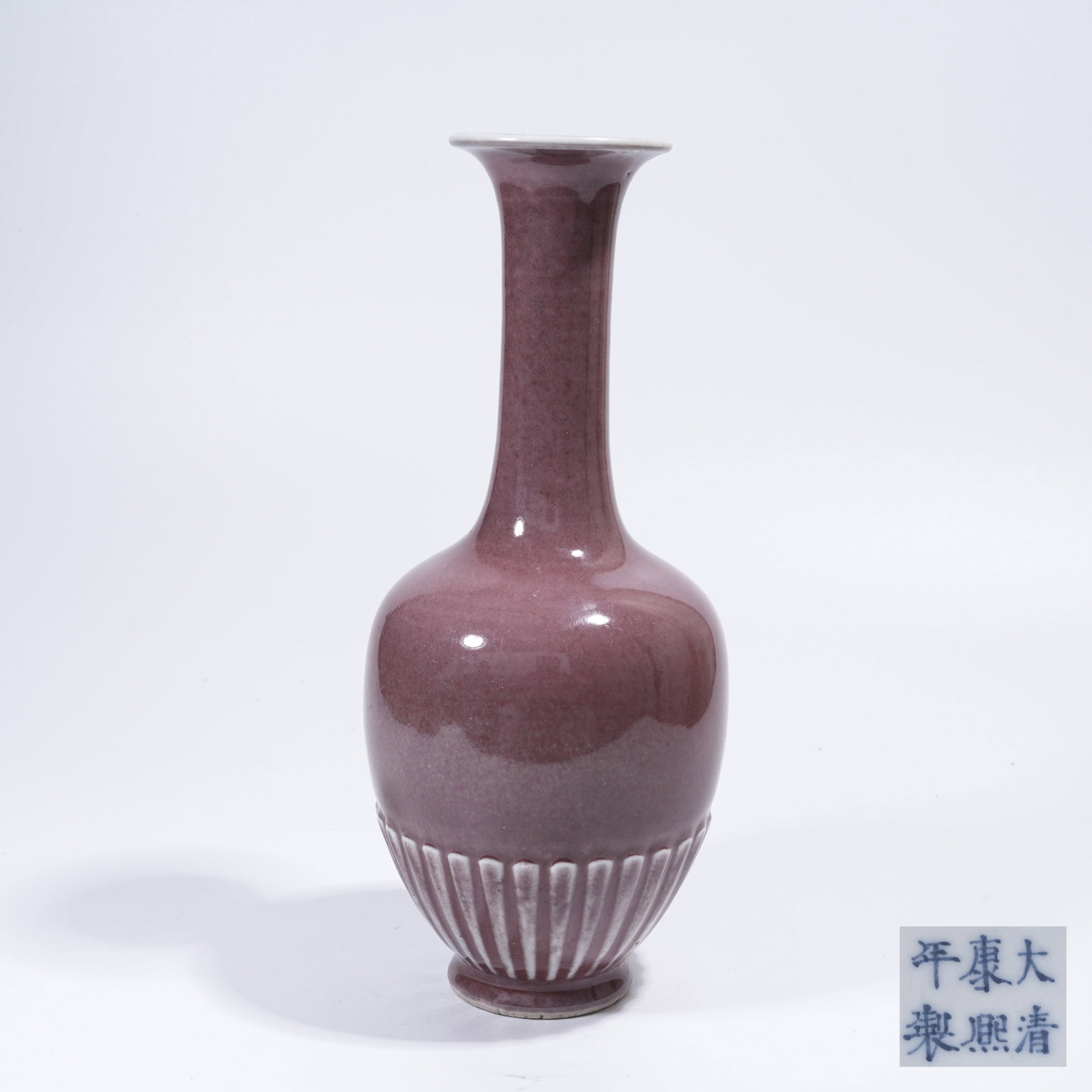 A BEAN RED GLAZE CHRYSANTHEMUM PETAL VASE (1 of 9)