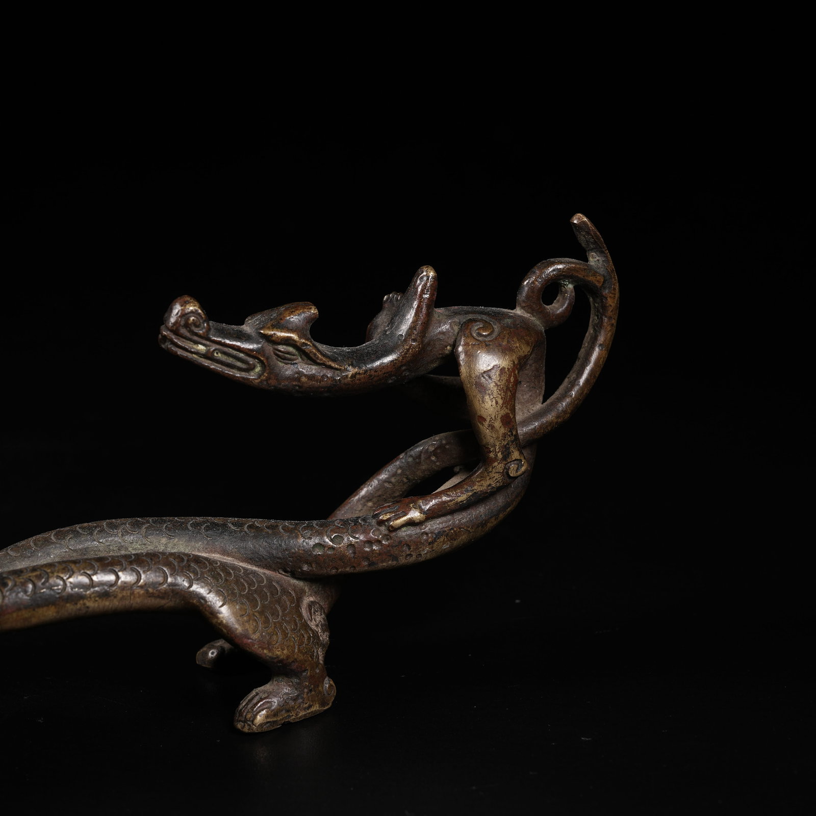 A COPPER BRUSH REST WITH DRAGON PATTERN - 5