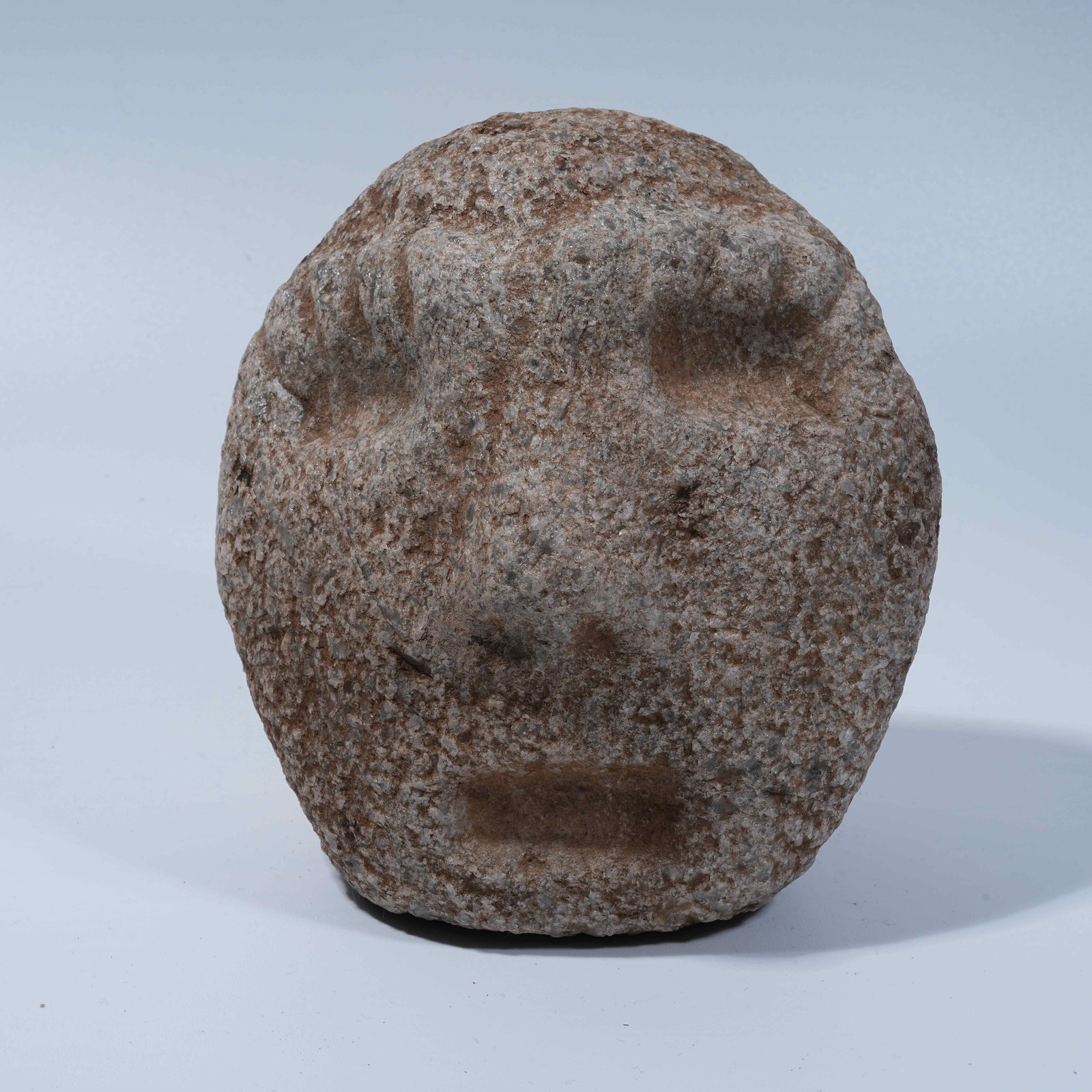 A CRYSTAL ANTHROPOMORPHIC FACE FIGURINE (1 of 10)