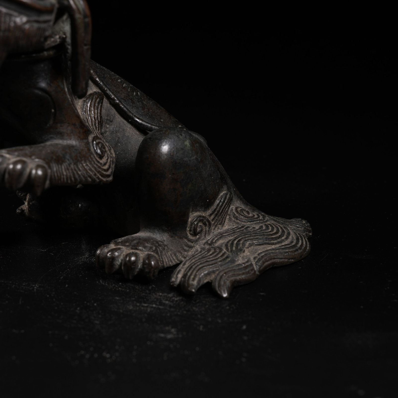 A COPPER SEATED LION INCENSE DIFFUSER - 4