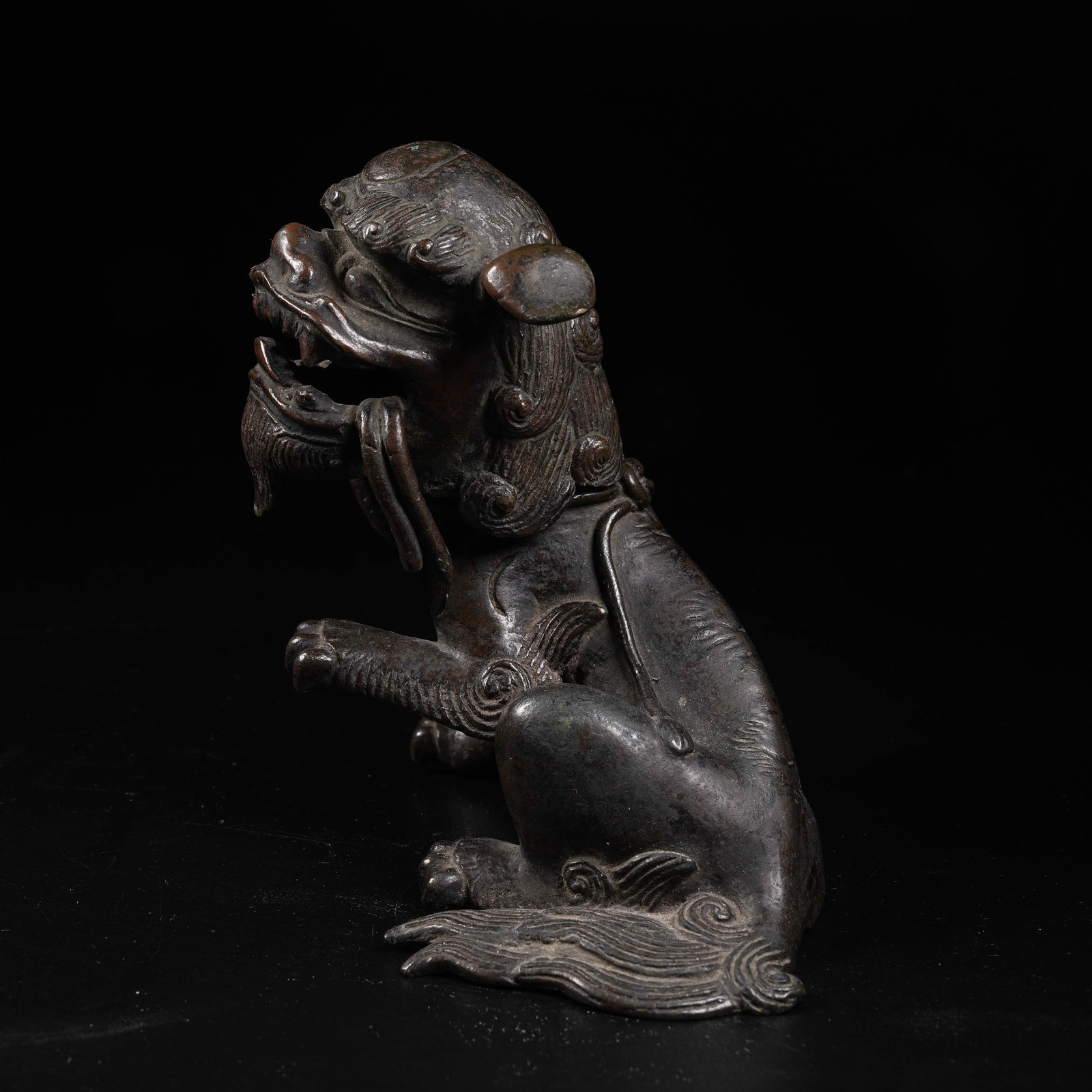A COPPER SEATED LION INCENSE DIFFUSER - 5