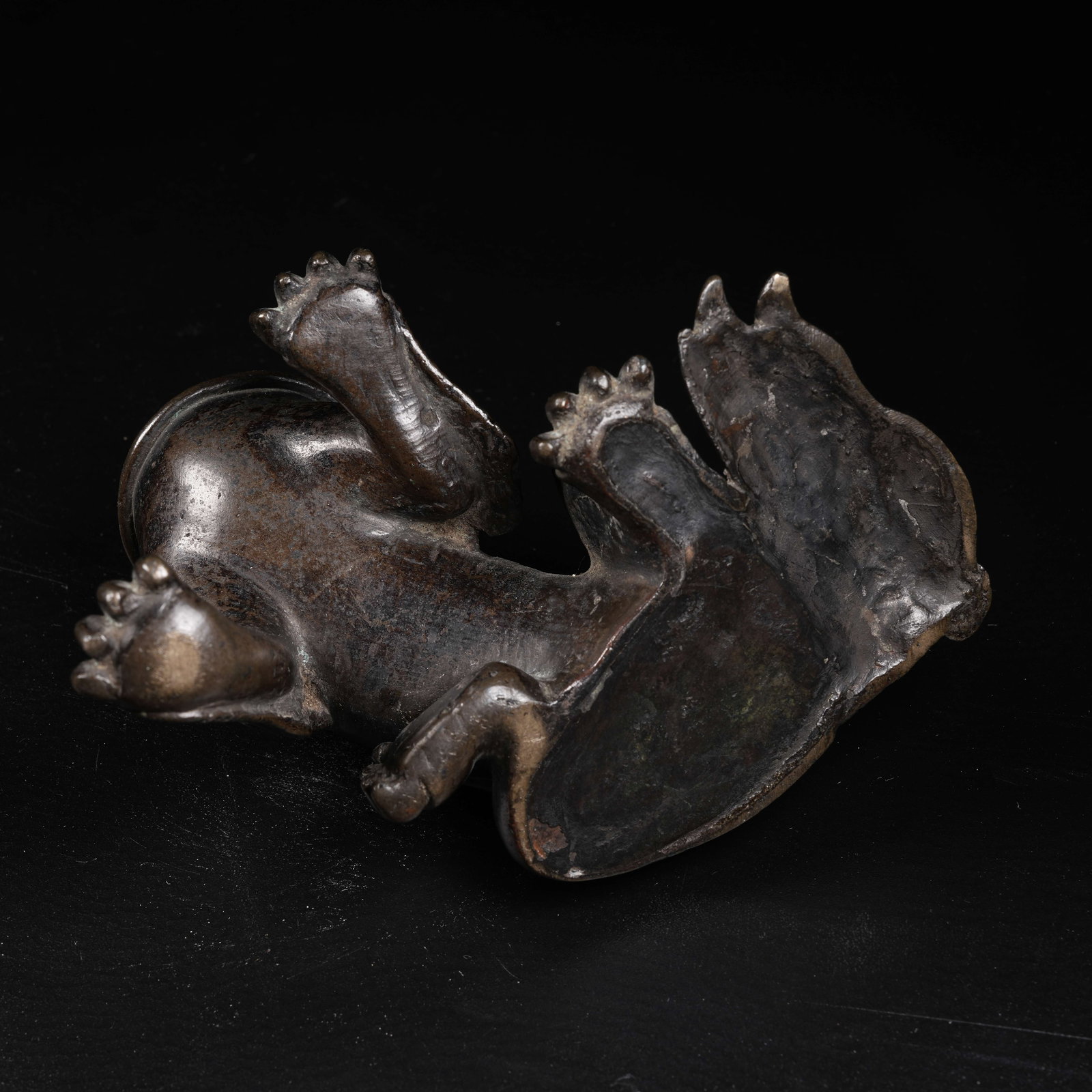 A COPPER SEATED LION INCENSE DIFFUSER - 9