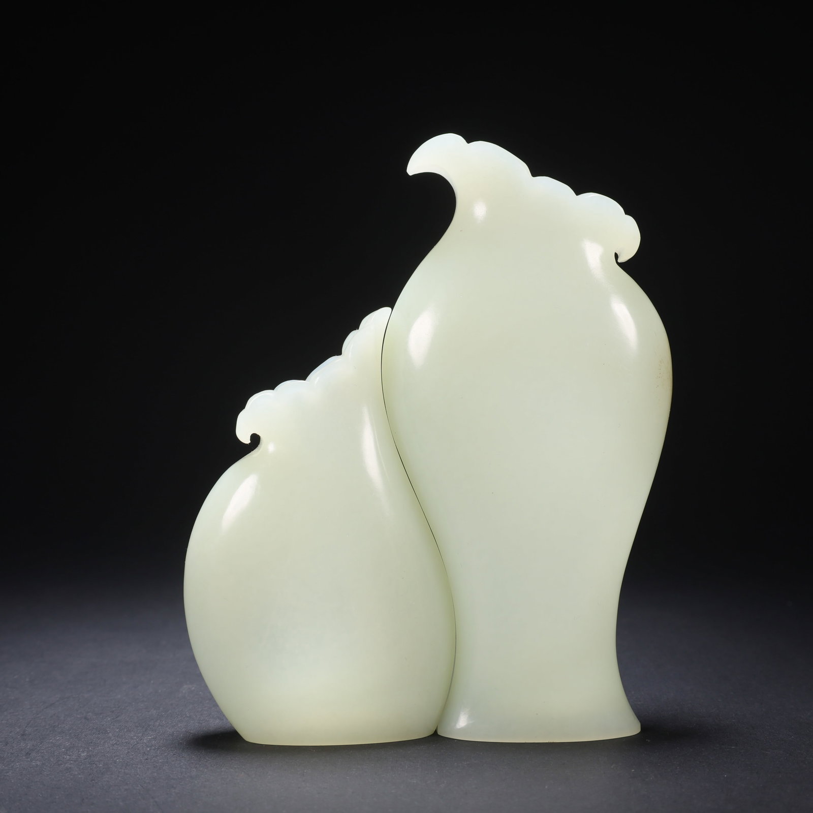 A HETIAN JADE DOUBLE "FU" WEALTH-WELCOMING BOTTLE (SET OF TWO) (1 of 9)