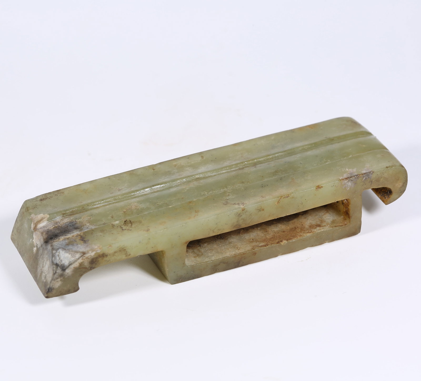 A ANCIENT JADE SWORD FITTING (1 of 8)