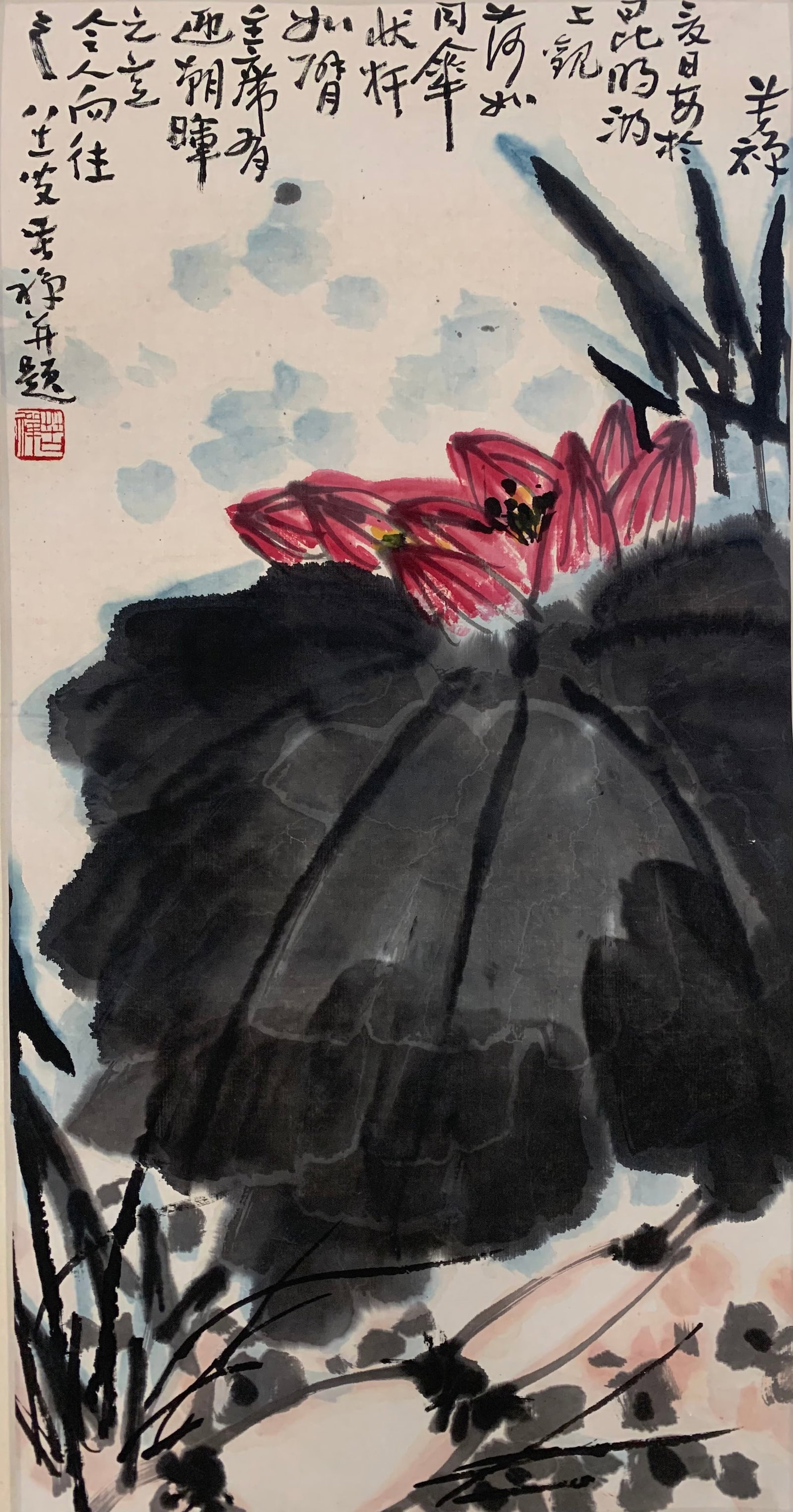 A POND PAINTING ON PAPER BY LI KUCHAN.李苦禪 (1 of 8)