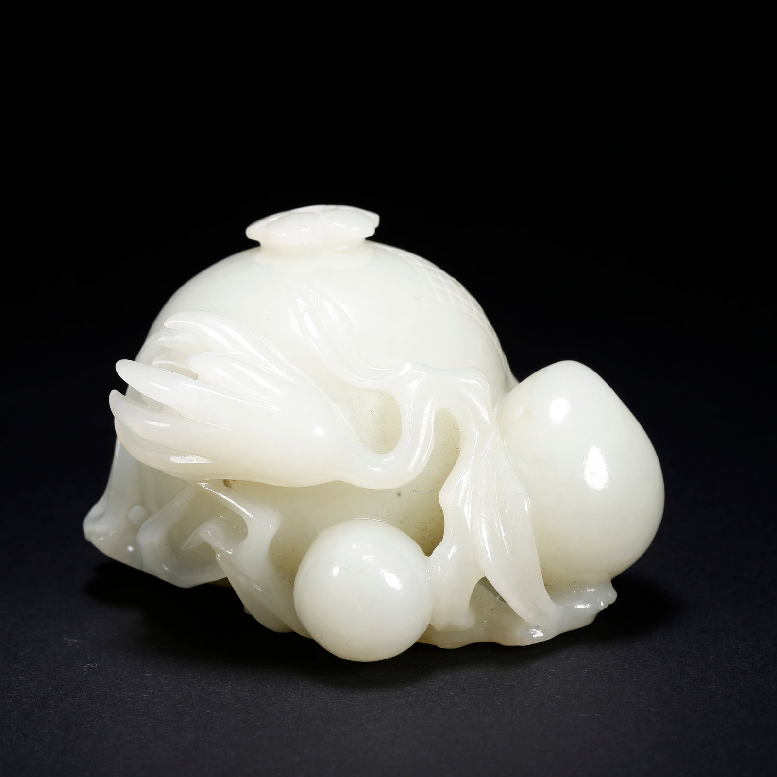 A HETIAN JADE FIGURINE OF FU, LU, AND SHOU: Hetian Jade Figurine of Fu, Lu, and Shou