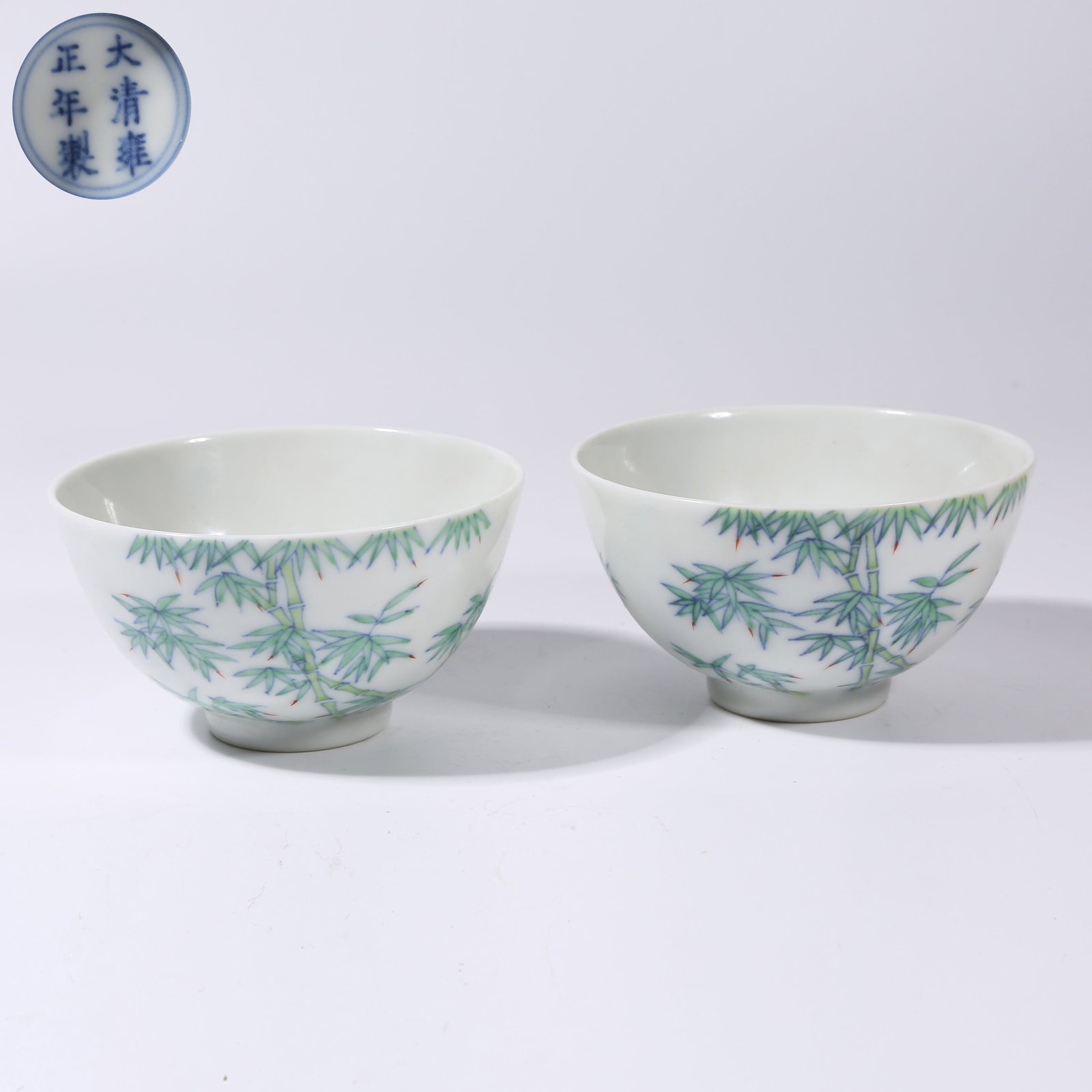 A SET OF DOUCAI "RISING STEP BY STEP" CUPS (1 of 9)