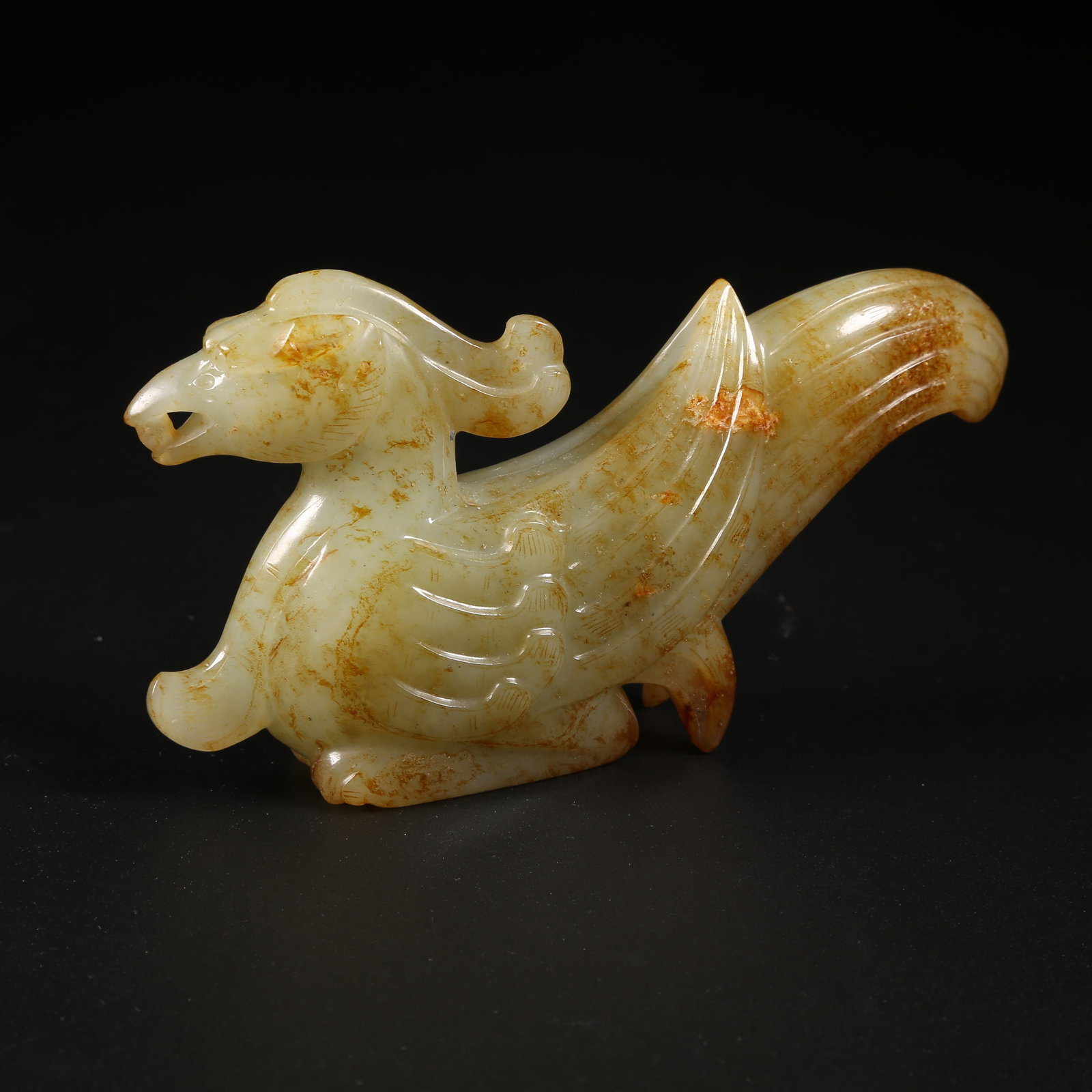 A HETIAN JADE PHOENIX ORNAMENT: Hetian Jade Phoenix Ornament