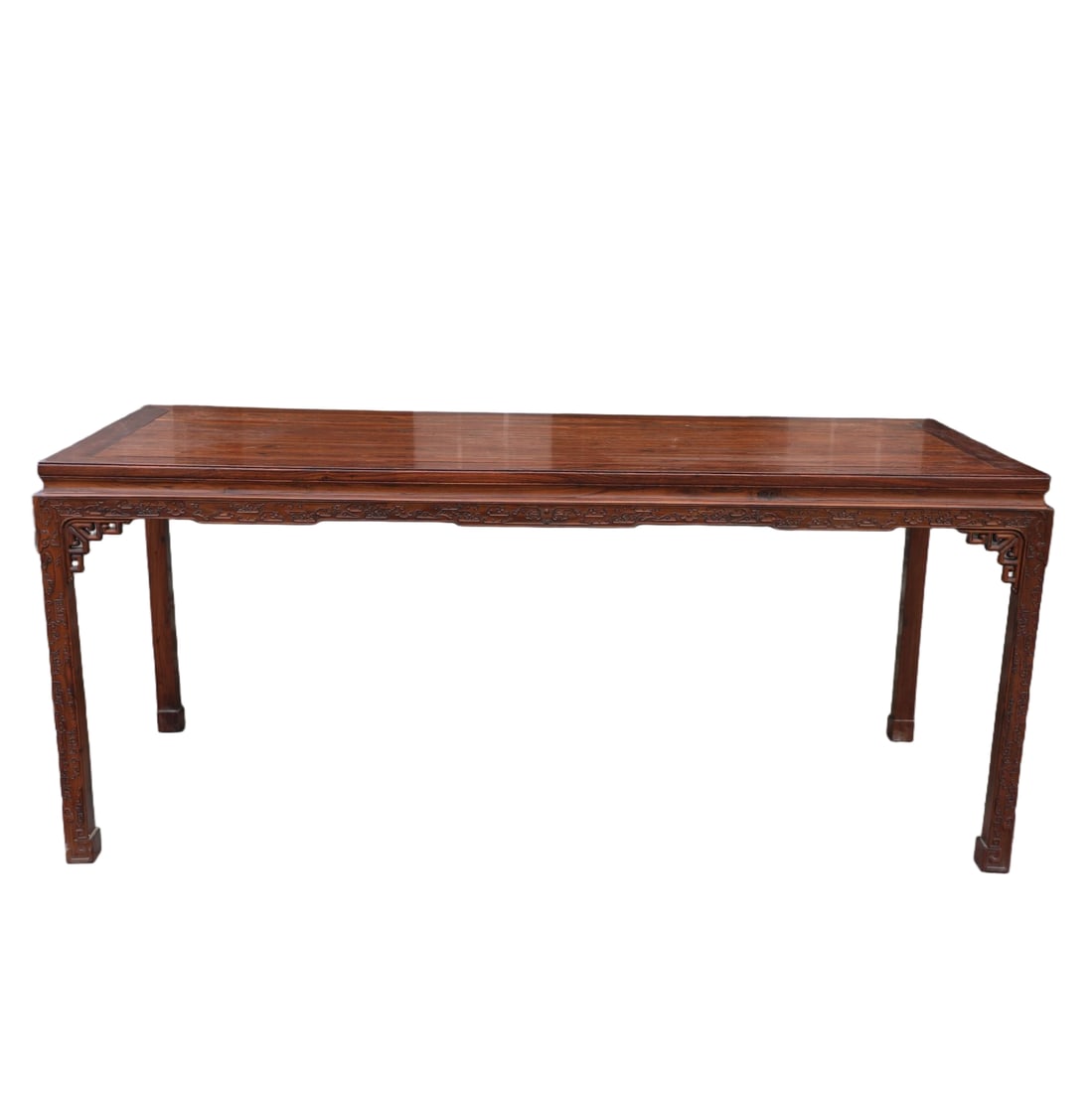 A HUANGHUALI PAINTING TABLE CARVED WITH RUYI CLOUD PATTERN: Huanghuali Painting Table Carved with Ruyi Cloud Pattern