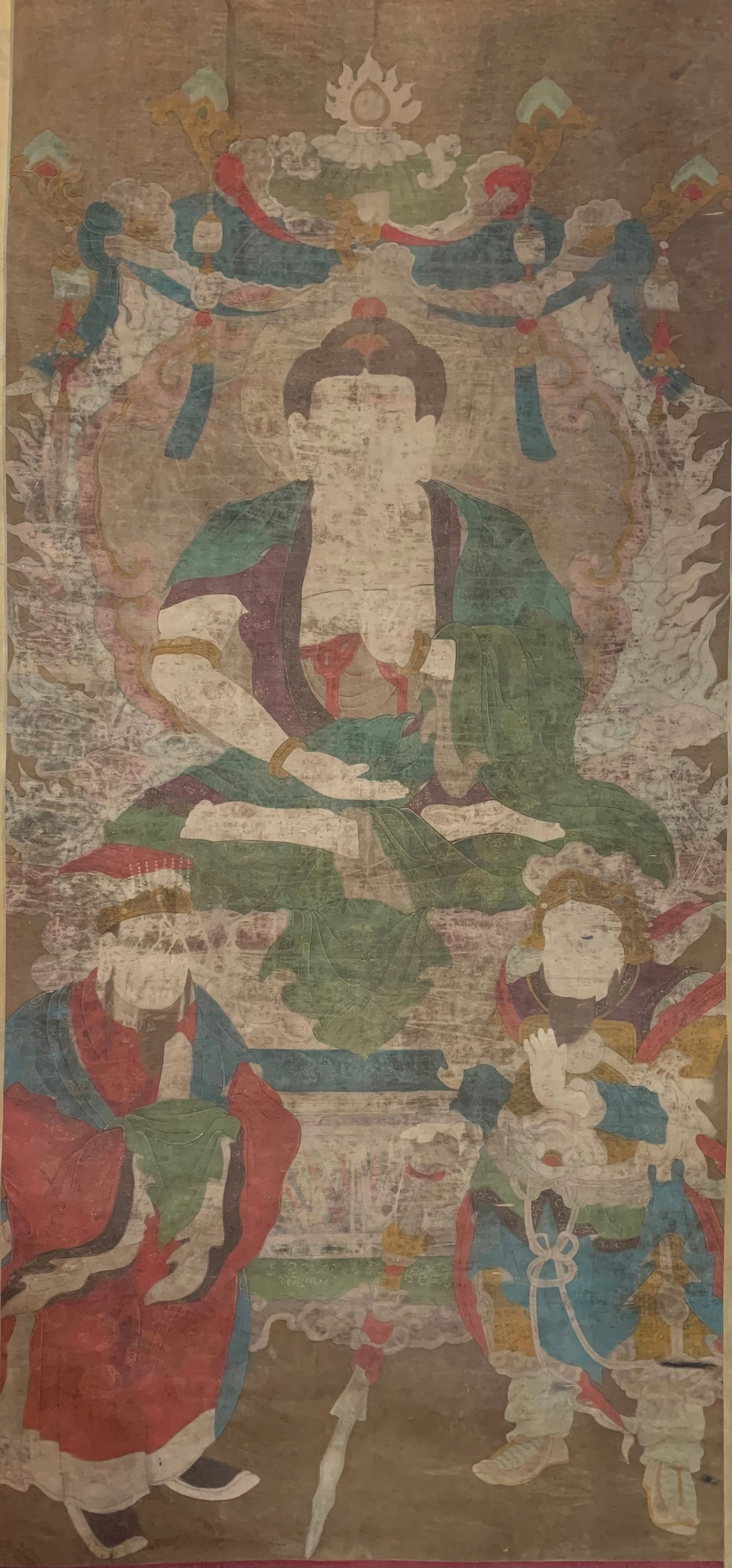 A BUDDHA FIGURE PAINTING ON PAPER BY ANONYMOUS. (1 of 7)