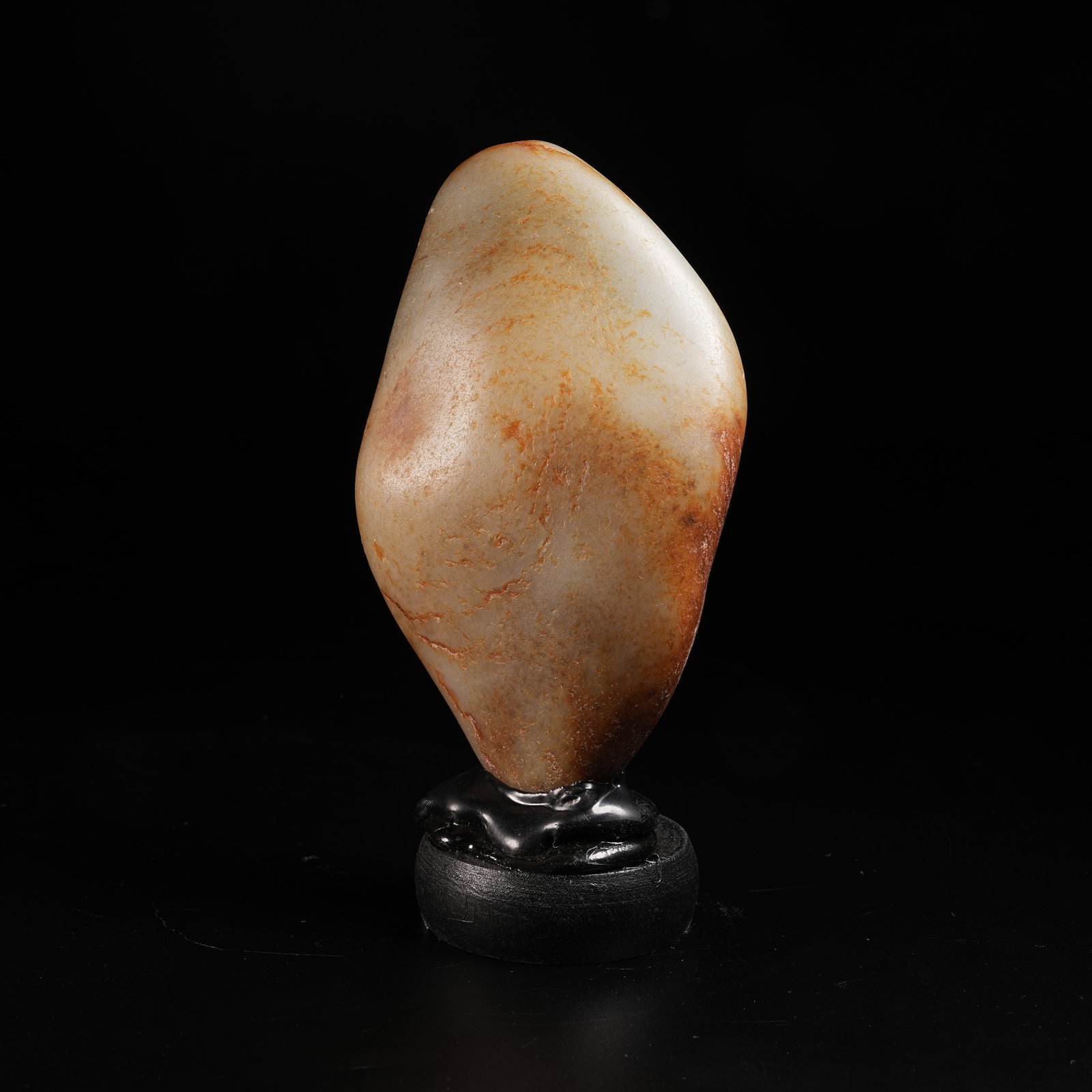 A HETIAN JADE BOULDER LANDSCAPE ORNAMENT: Hetian Jade Boulder Landscape Ornament