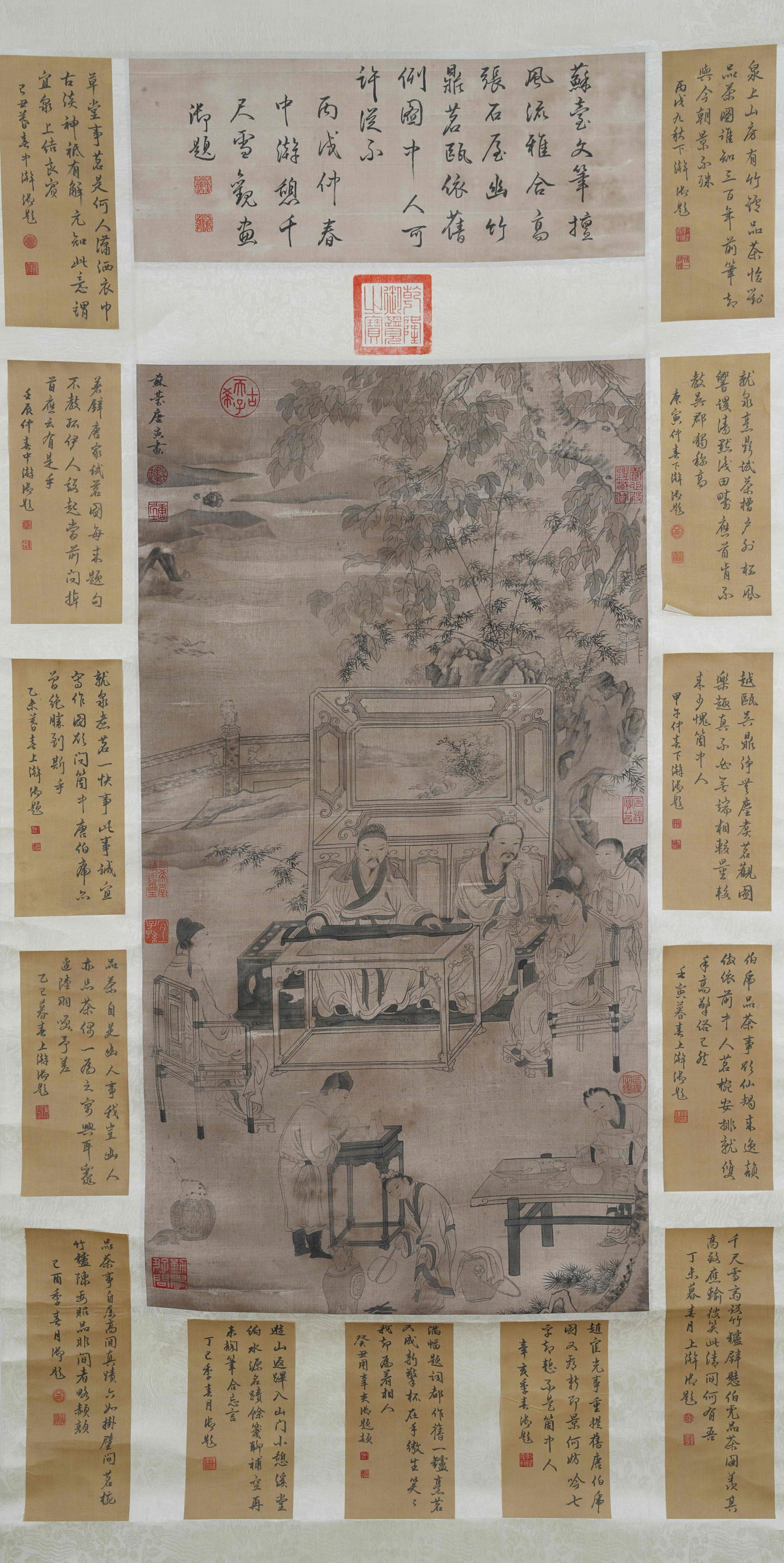 A FIGURE PAINTING ON SILK BY TANG BOHU.唐伯虎: Figure Painting on Silk by Tang Bohu.唐伯虎