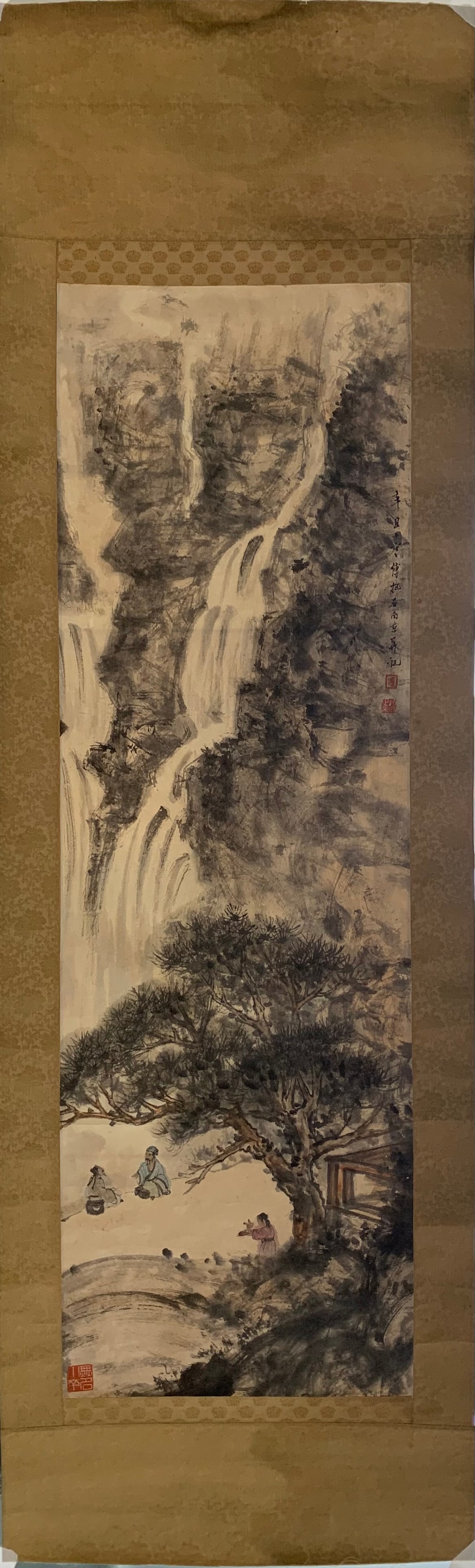 A LANDSCAPE PAINTING ON PAPER BY FU BAOSHI.傅抱石: Landscape Painting on Paper by Fu Baoshi.傅抱石