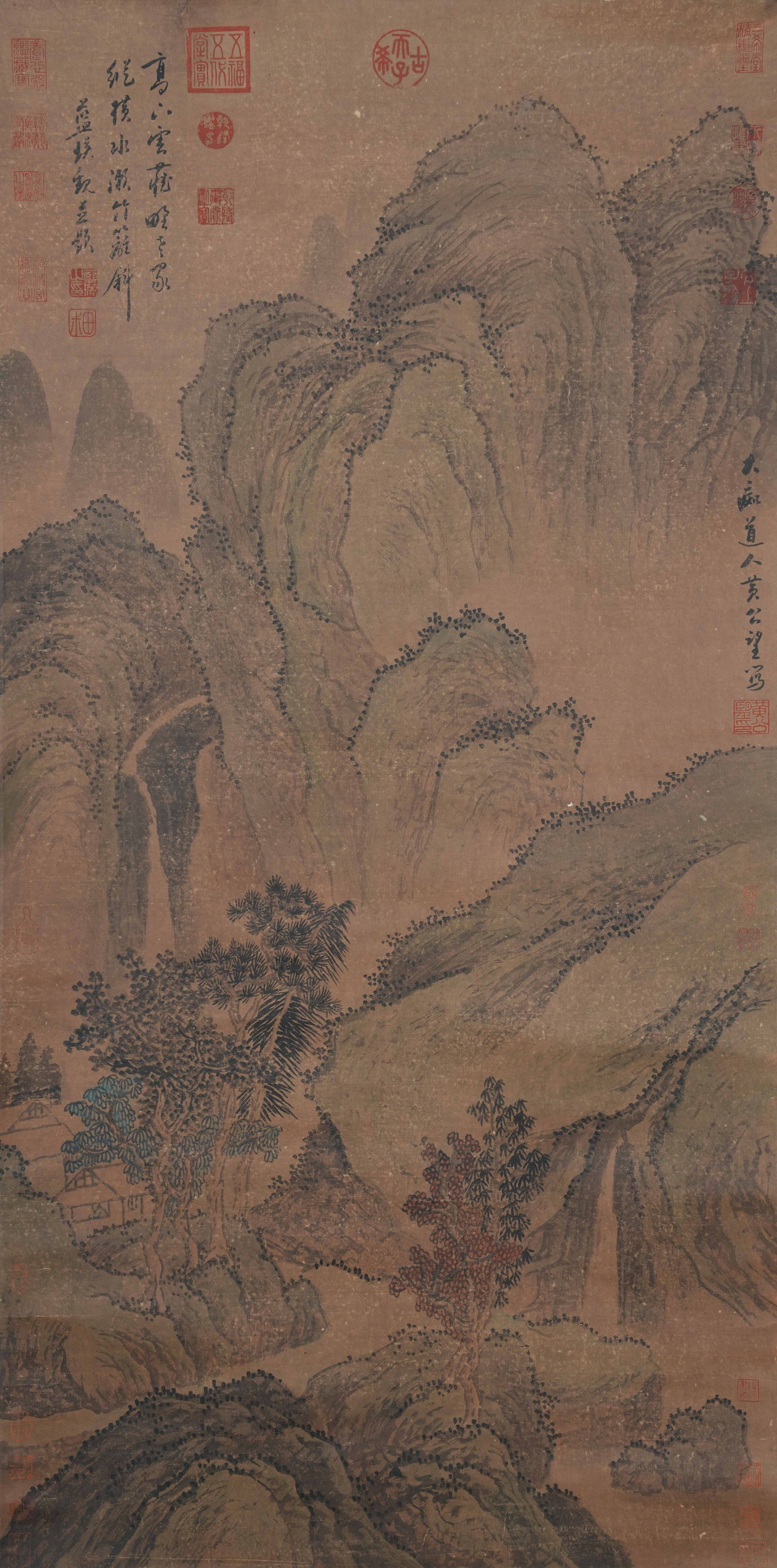 A LANDSCAPE PAINTING ON PAPER BY HUANG GONGWANG.黃公望 (1 of 9)