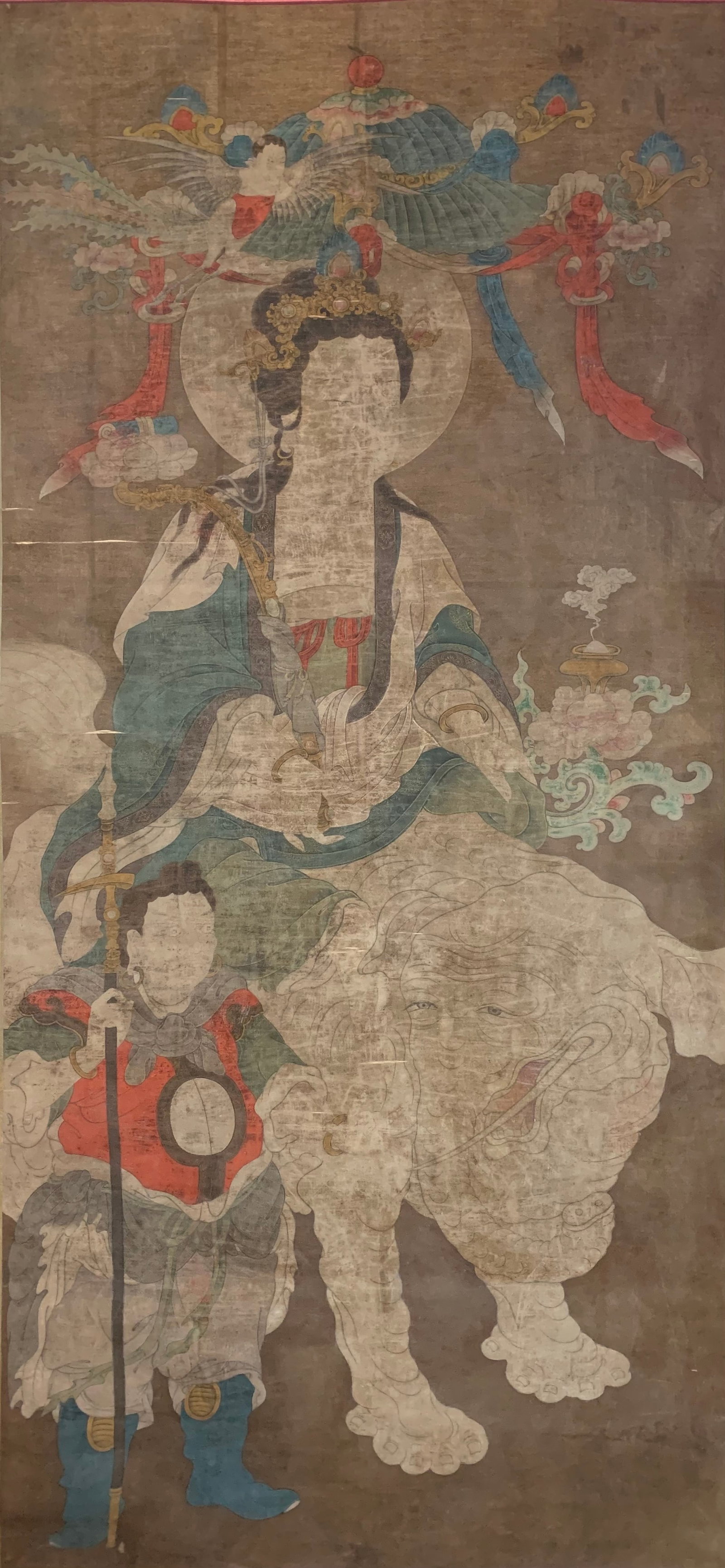 A BUDDHA FIGURE PAINTING ON PAPER BY ANONYMOUS. (1 of 8)