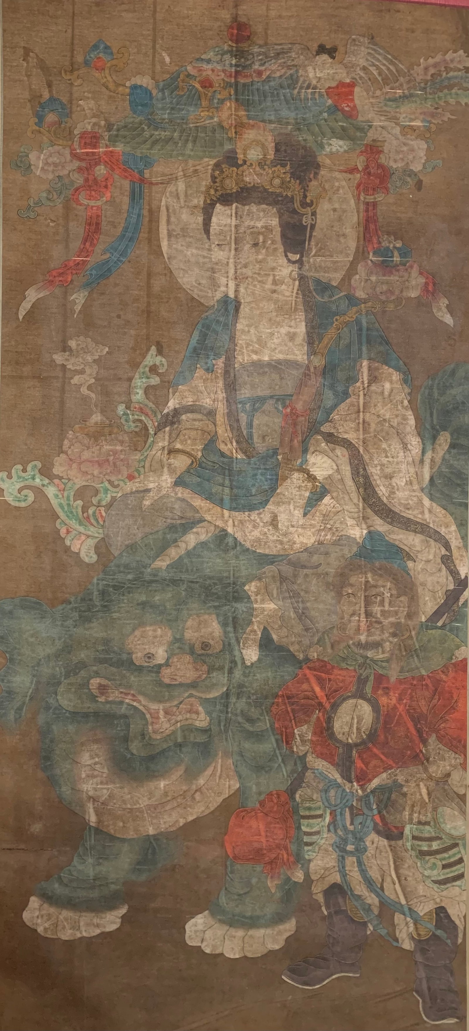 A BUDDHA FIGURE PAINTING ON PAPER BY ANONYMOUS.: Buddha Figure Painting on Paper by Anonymous.