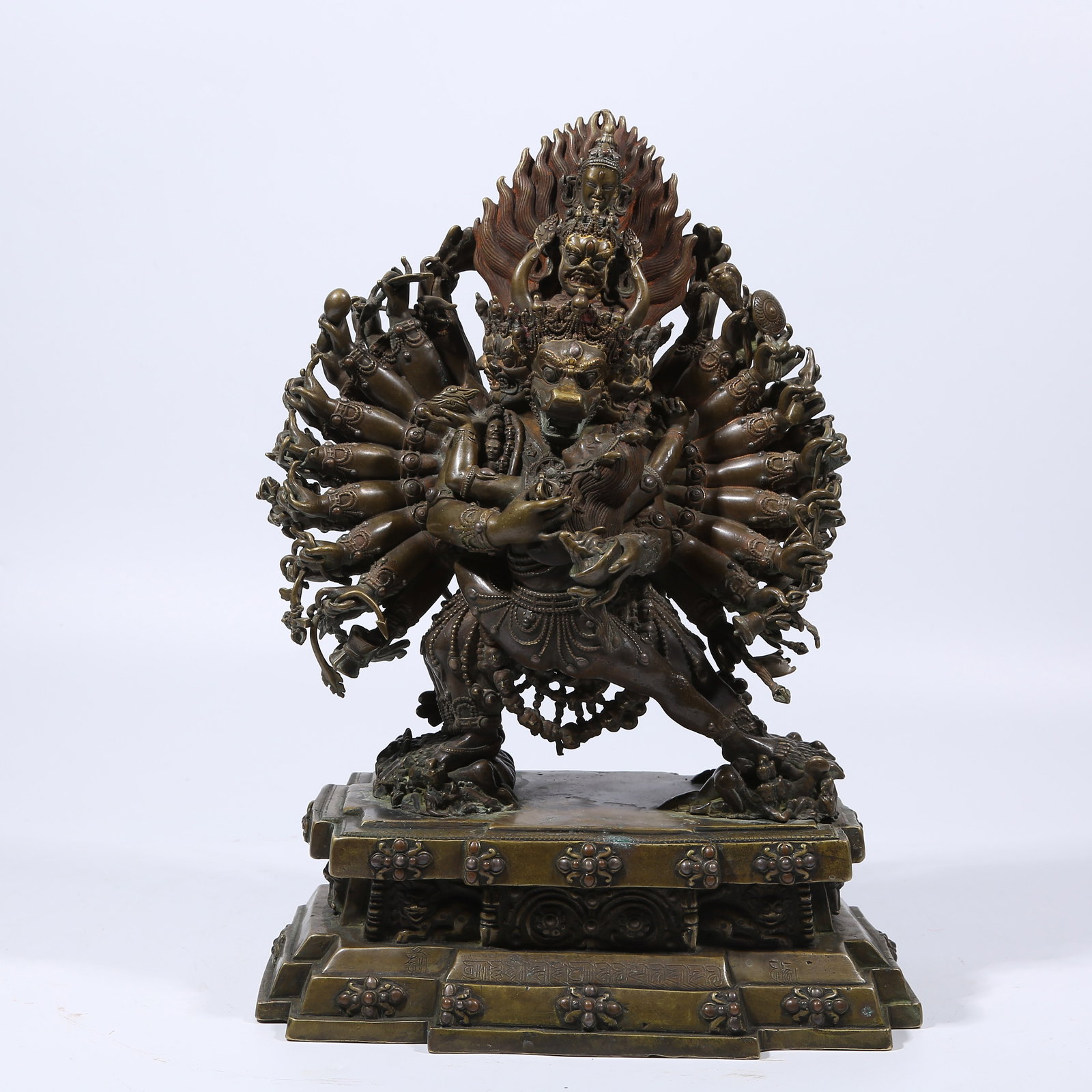 A ALLOY BRONZE YAMANTAKA STATUE: Alloy Bronze Yamantaka Statue